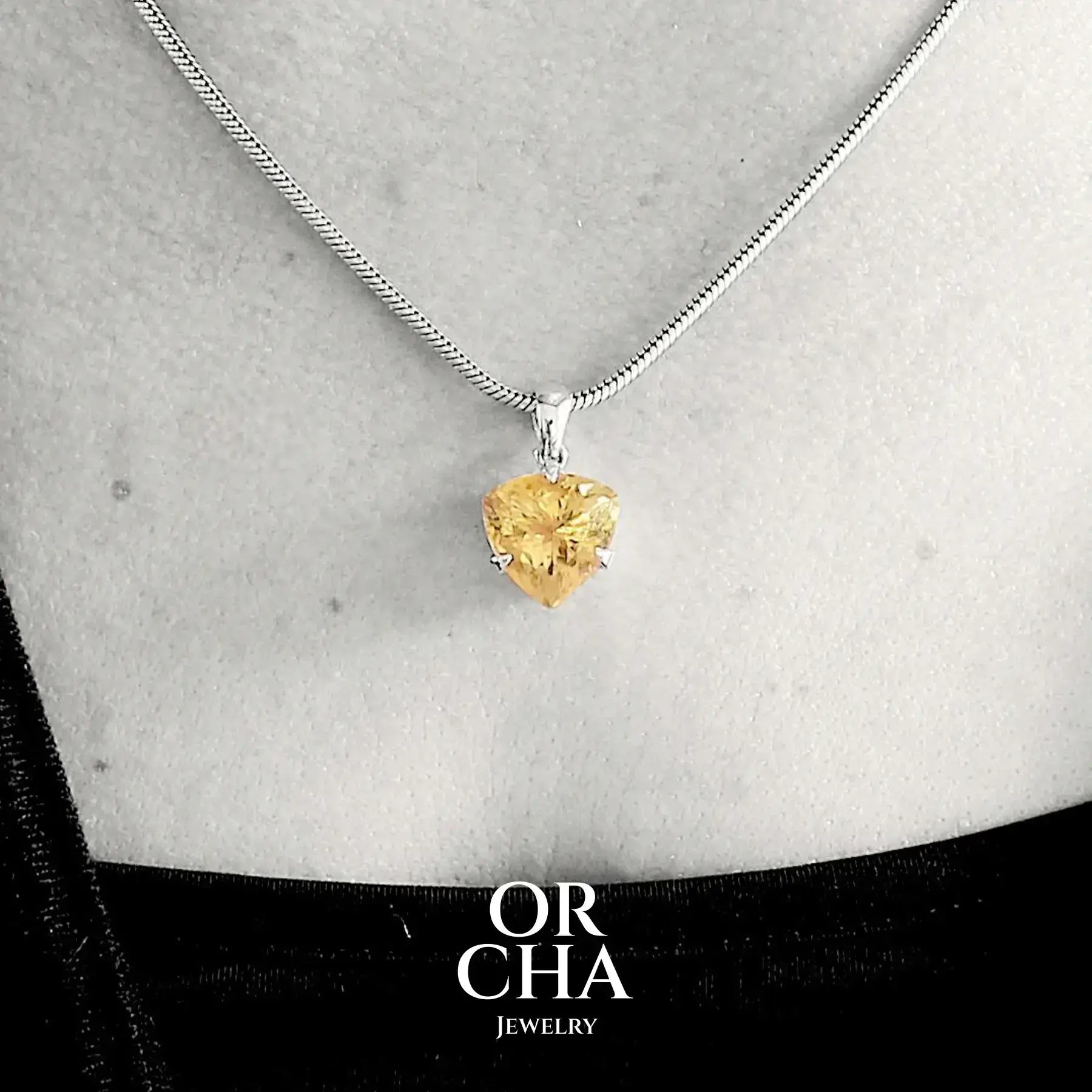 Pendentif en argent avec Citrine - Essential