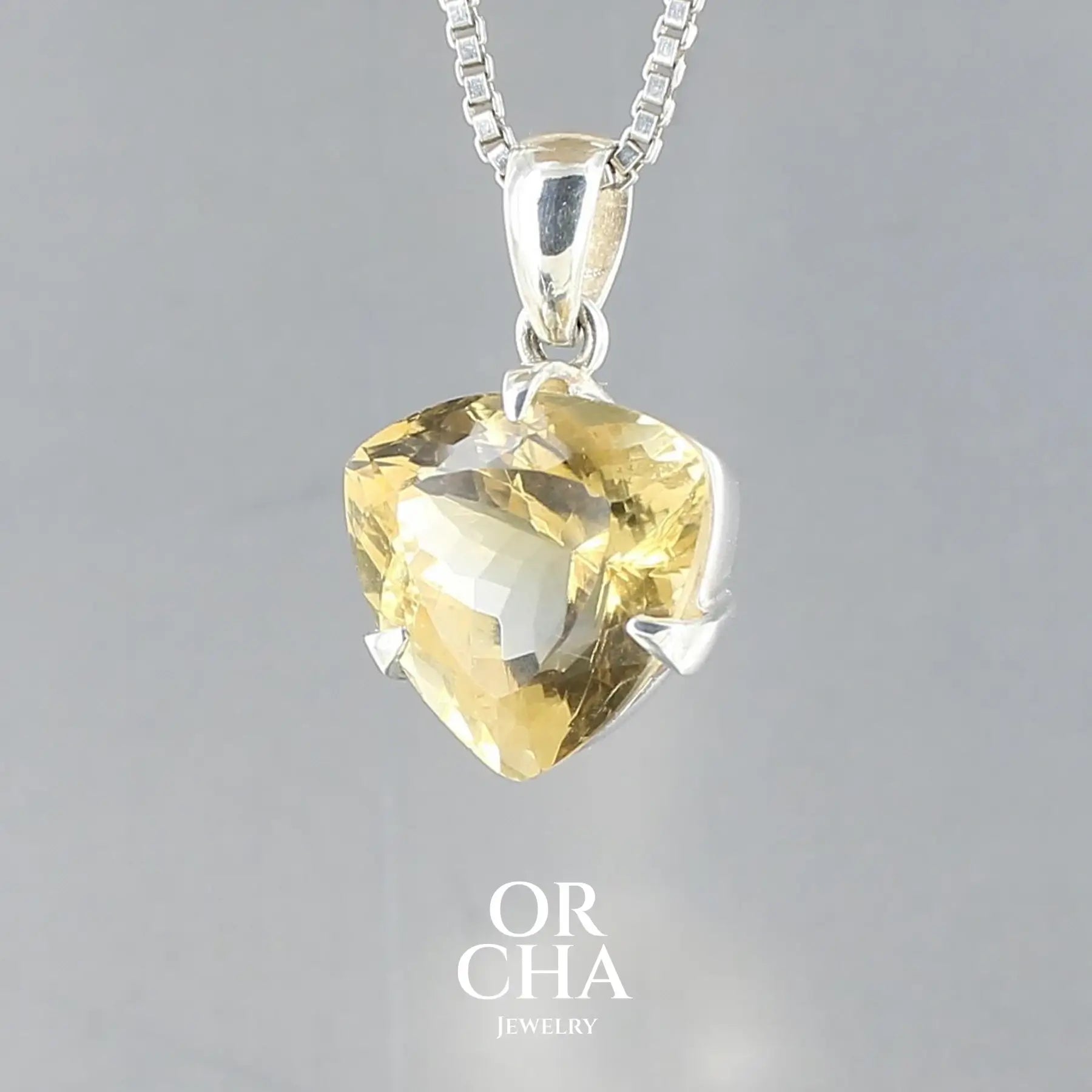 Pendentif en argent avec Citrine - Essential