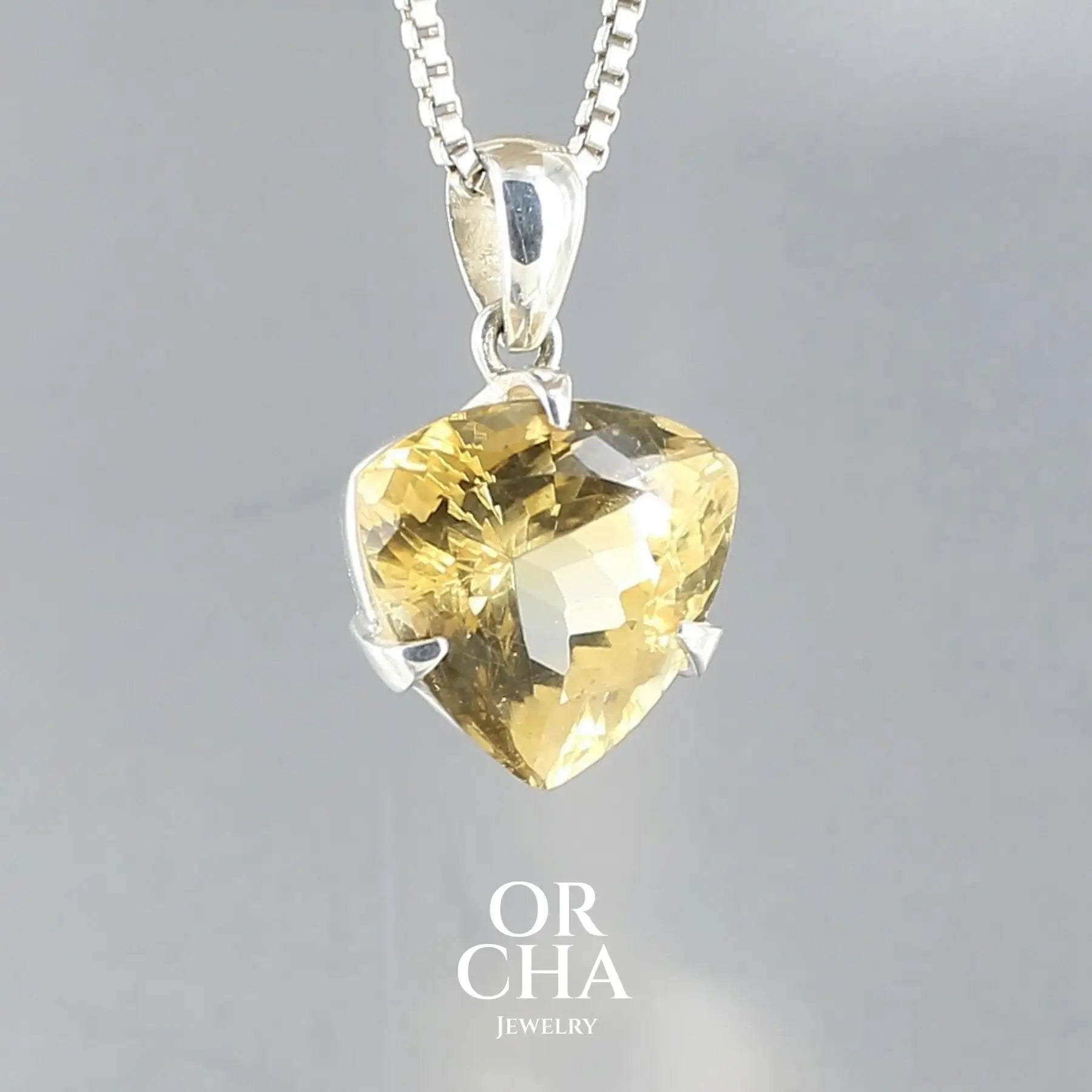 Pendentif en argent avec Citrine - Essential