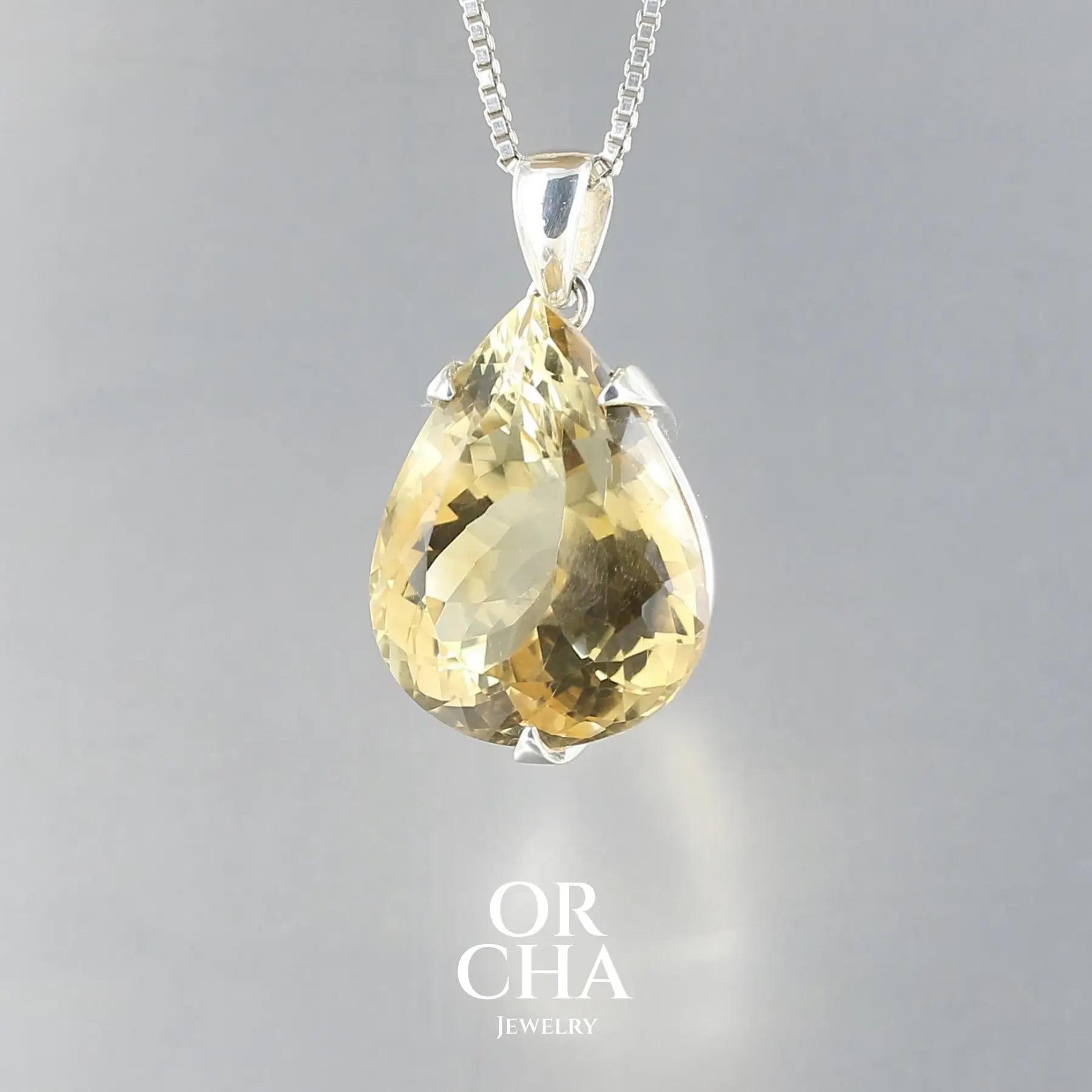 Pendentif en argent avec Citrine - Essential