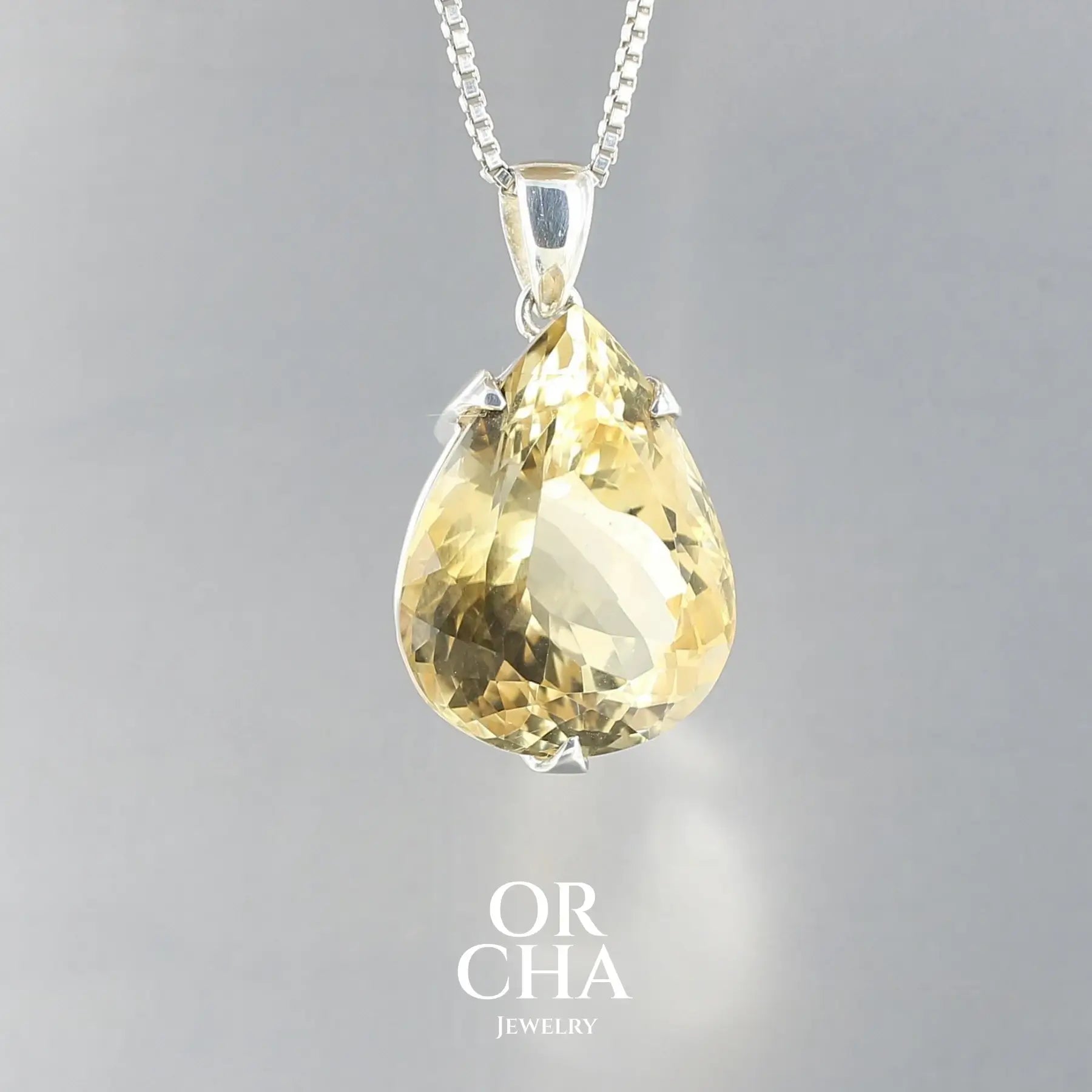 Pendentif en argent avec Citrine - Essential