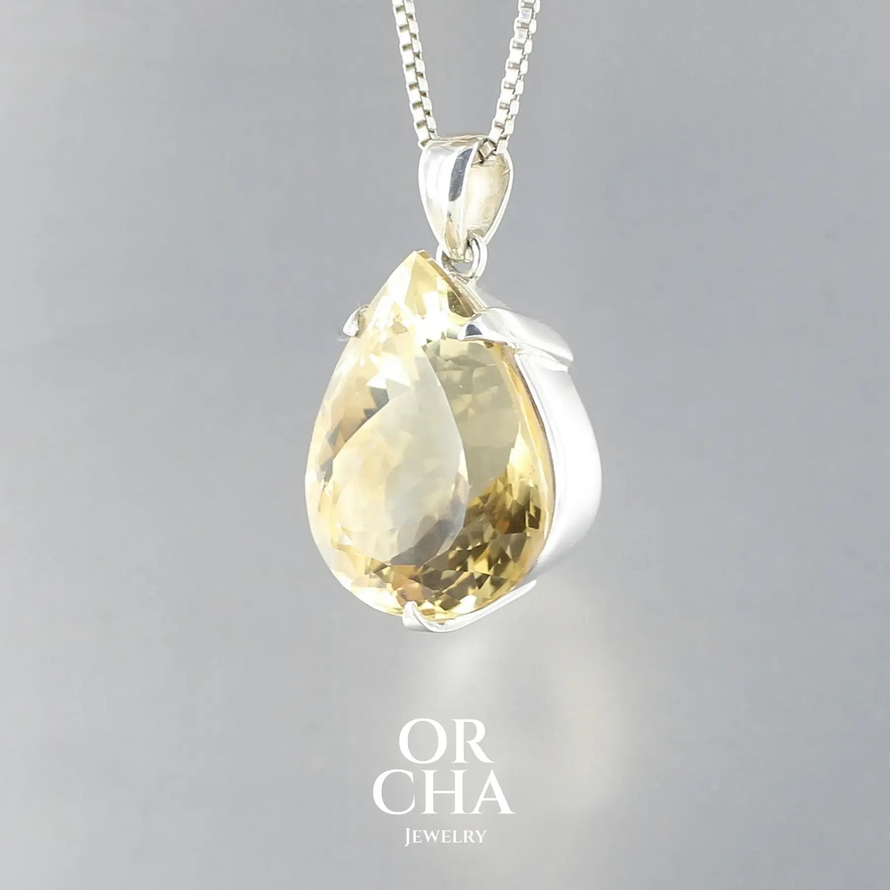 Pendentif en argent avec Citrine - Essential