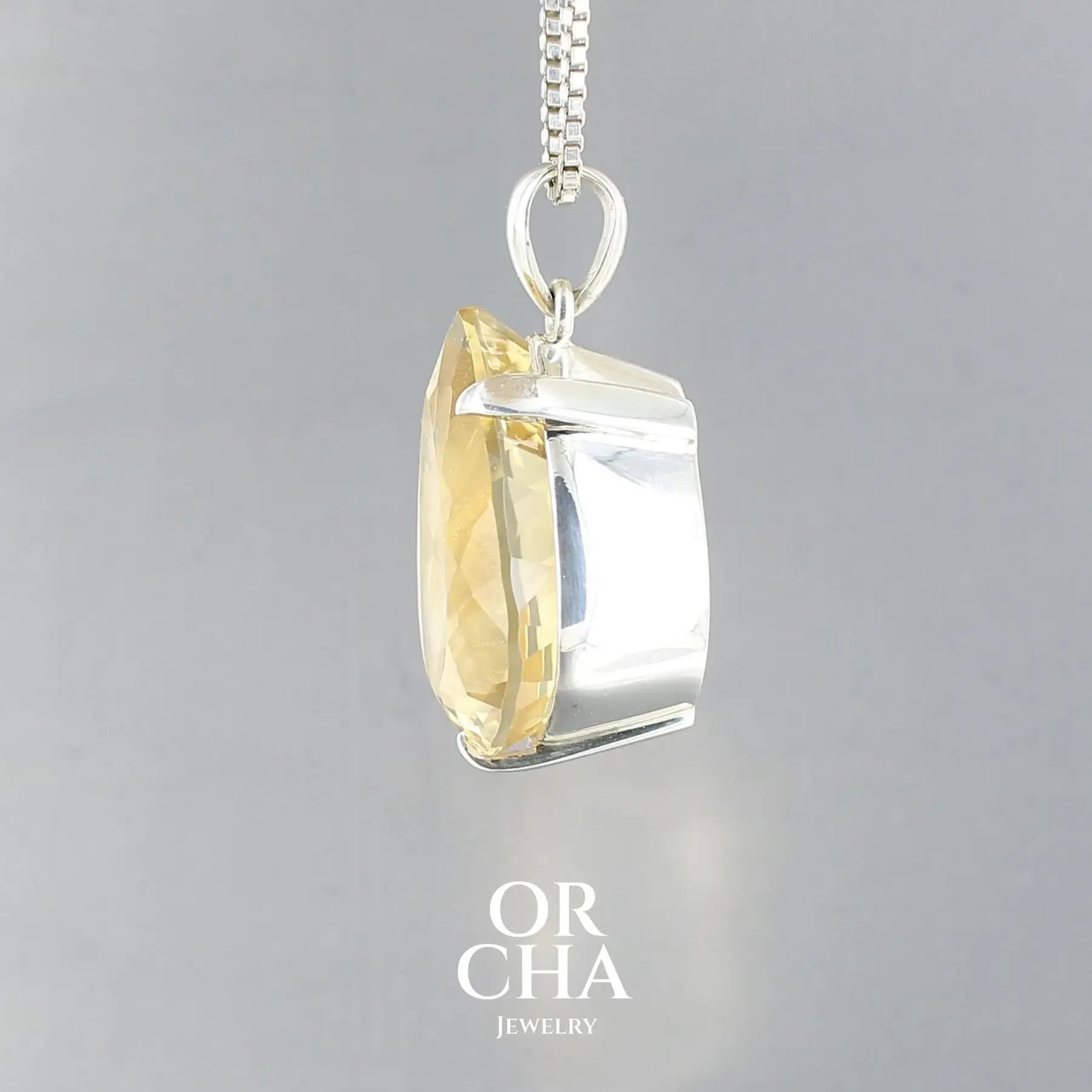 Pendentif en argent avec Citrine - Essential