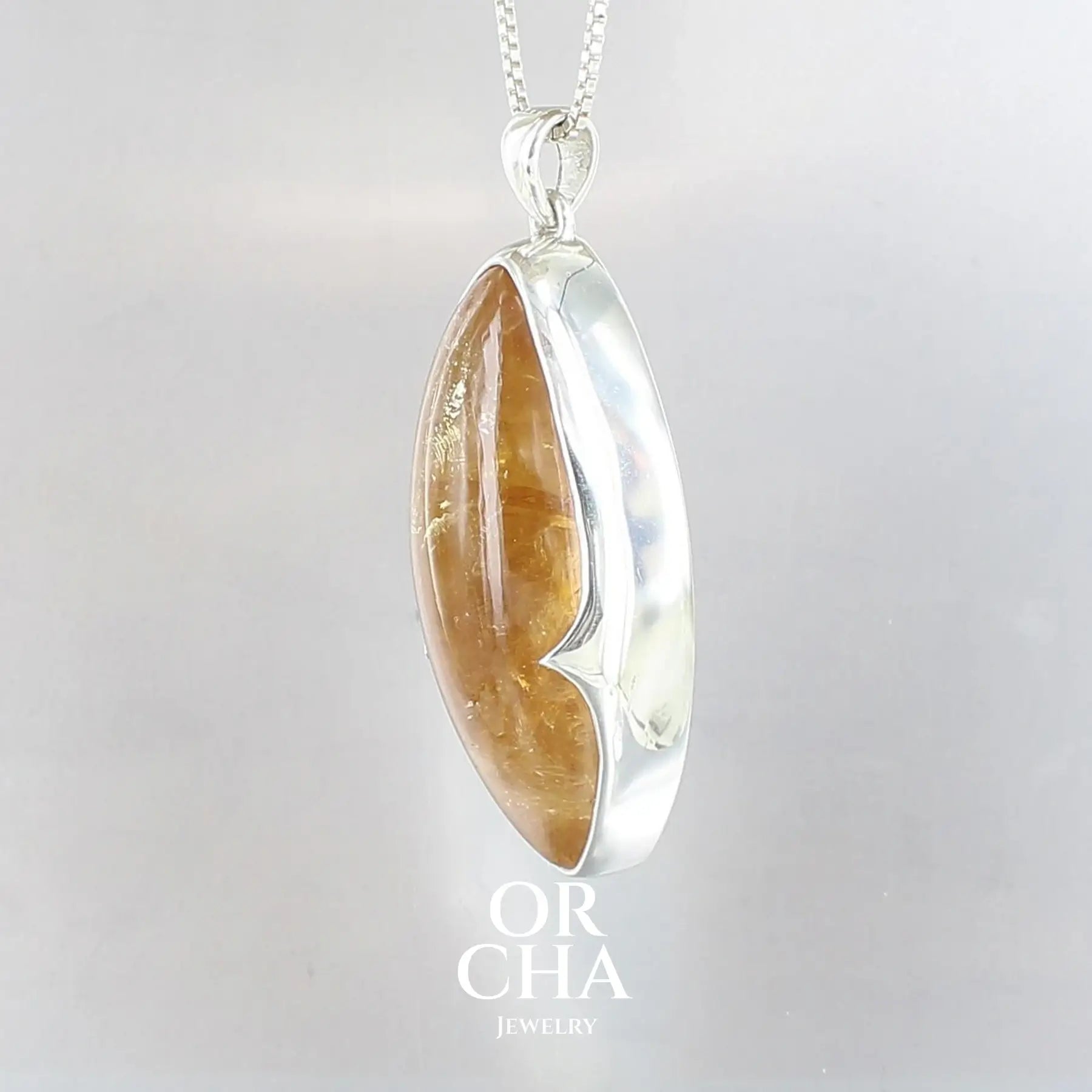 Pendentif en argent avec Citrine - Orcha