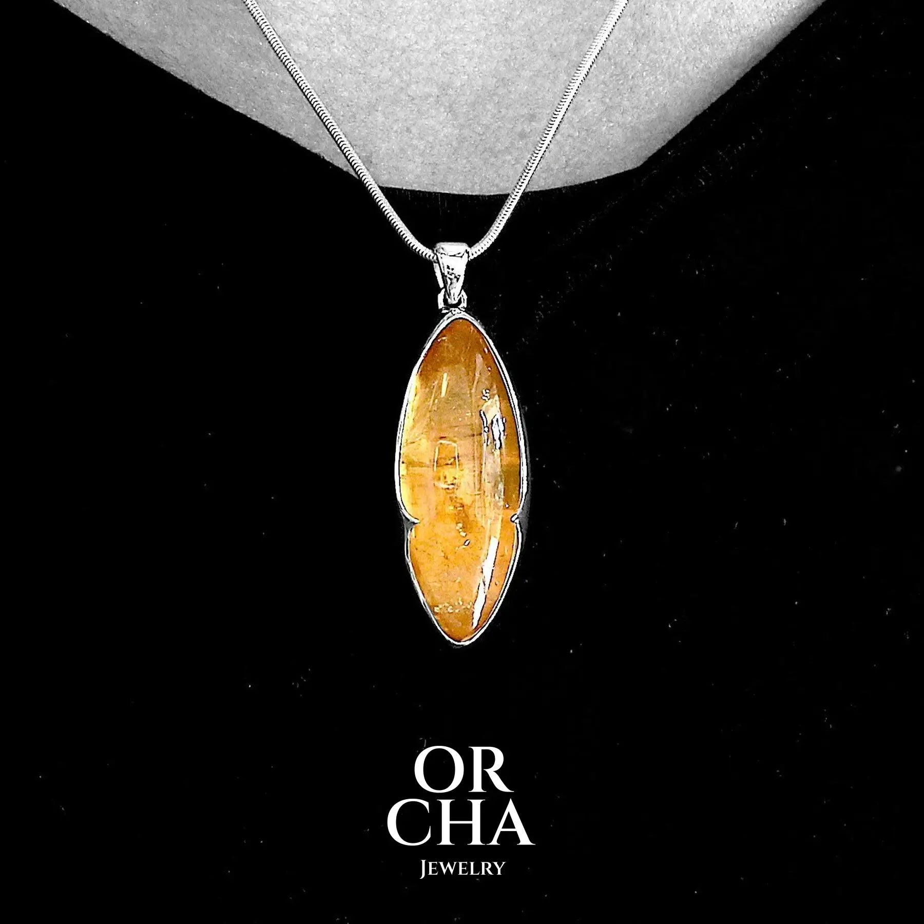 Pendentif en argent avec Citrine - Orcha