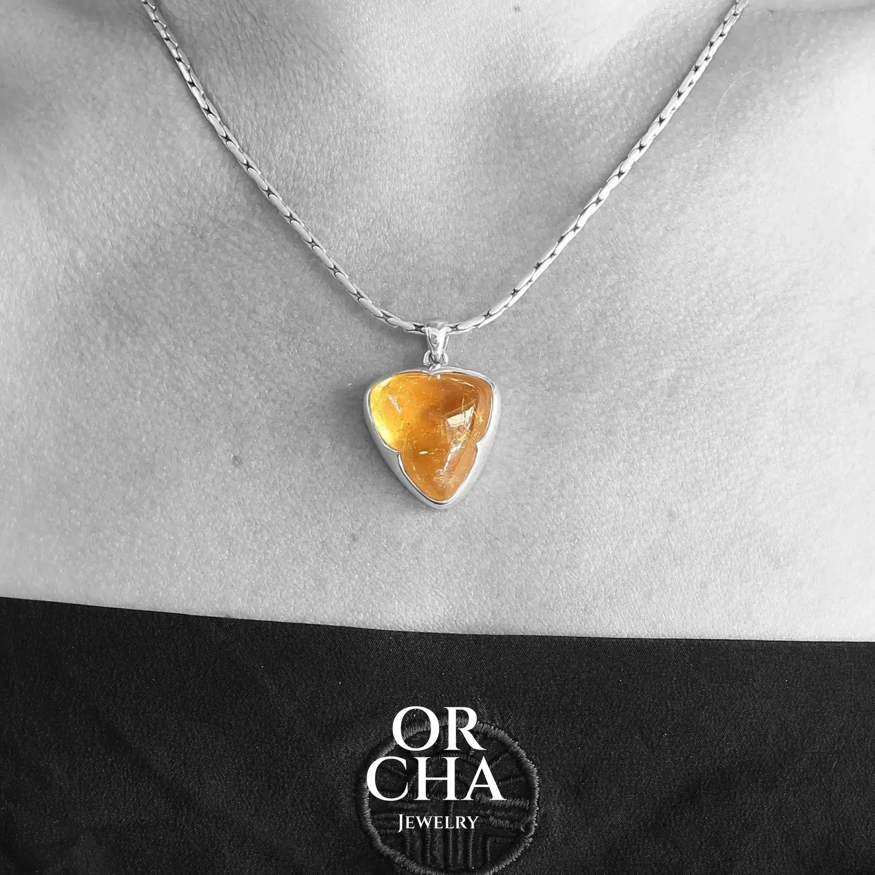 Pendentif en argent avec Citrine - Orcha