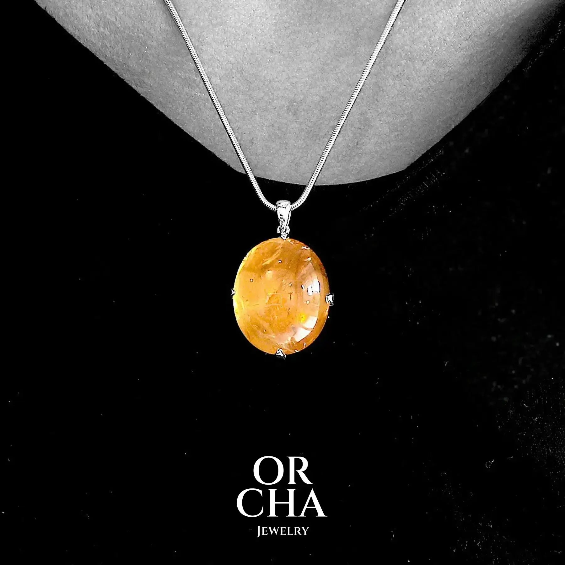 Pendentif en argent avec Citrine - Essential