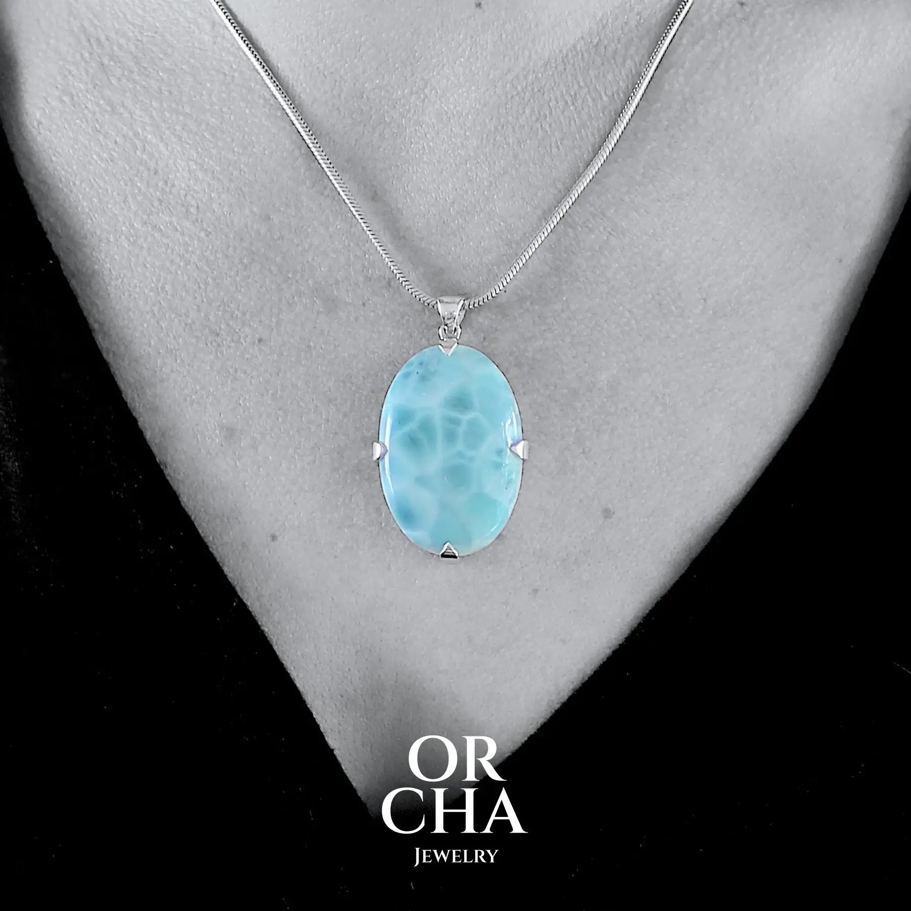 Pendentif en argent avec Larimar - Essential