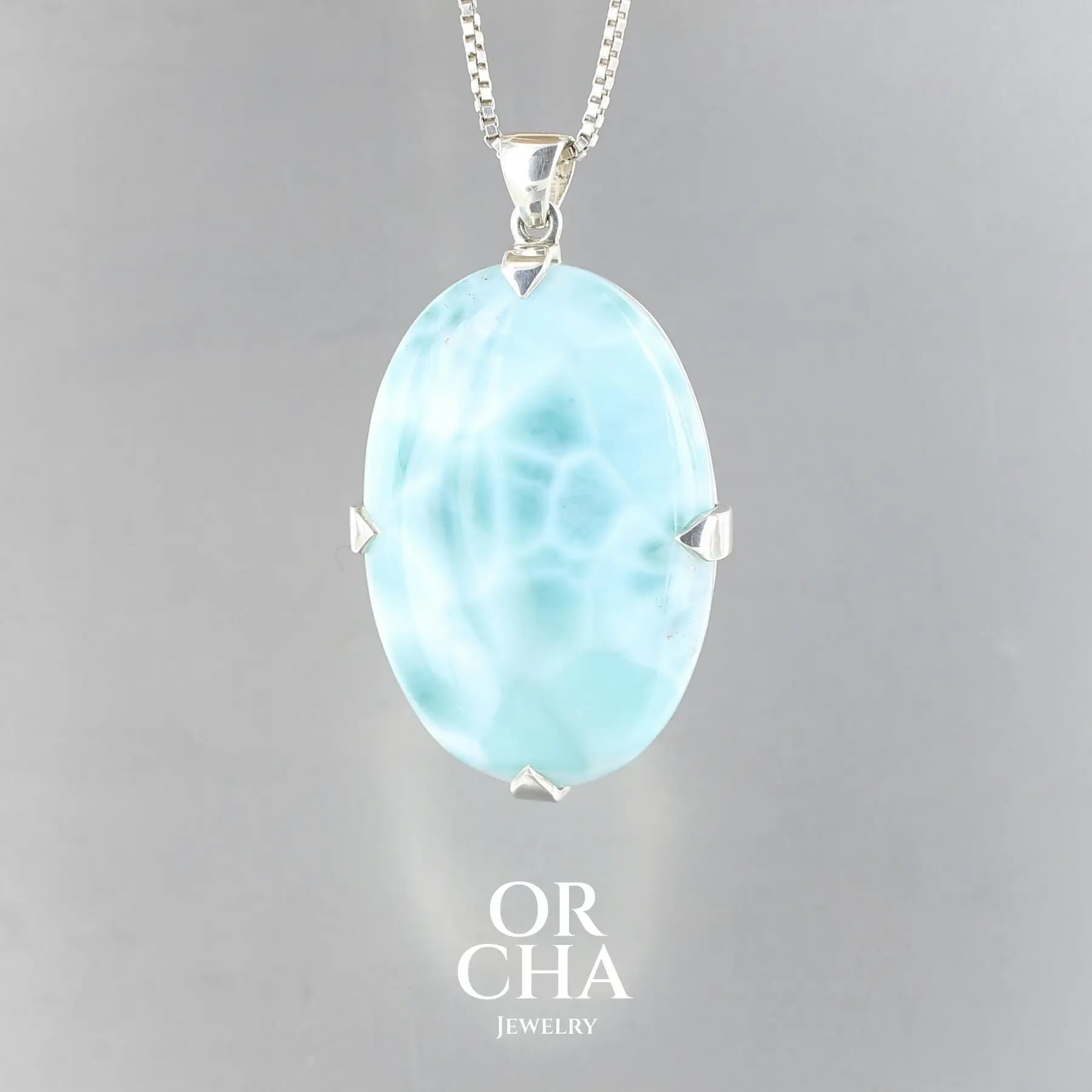 Pendentif en argent avec Larimar - Essential