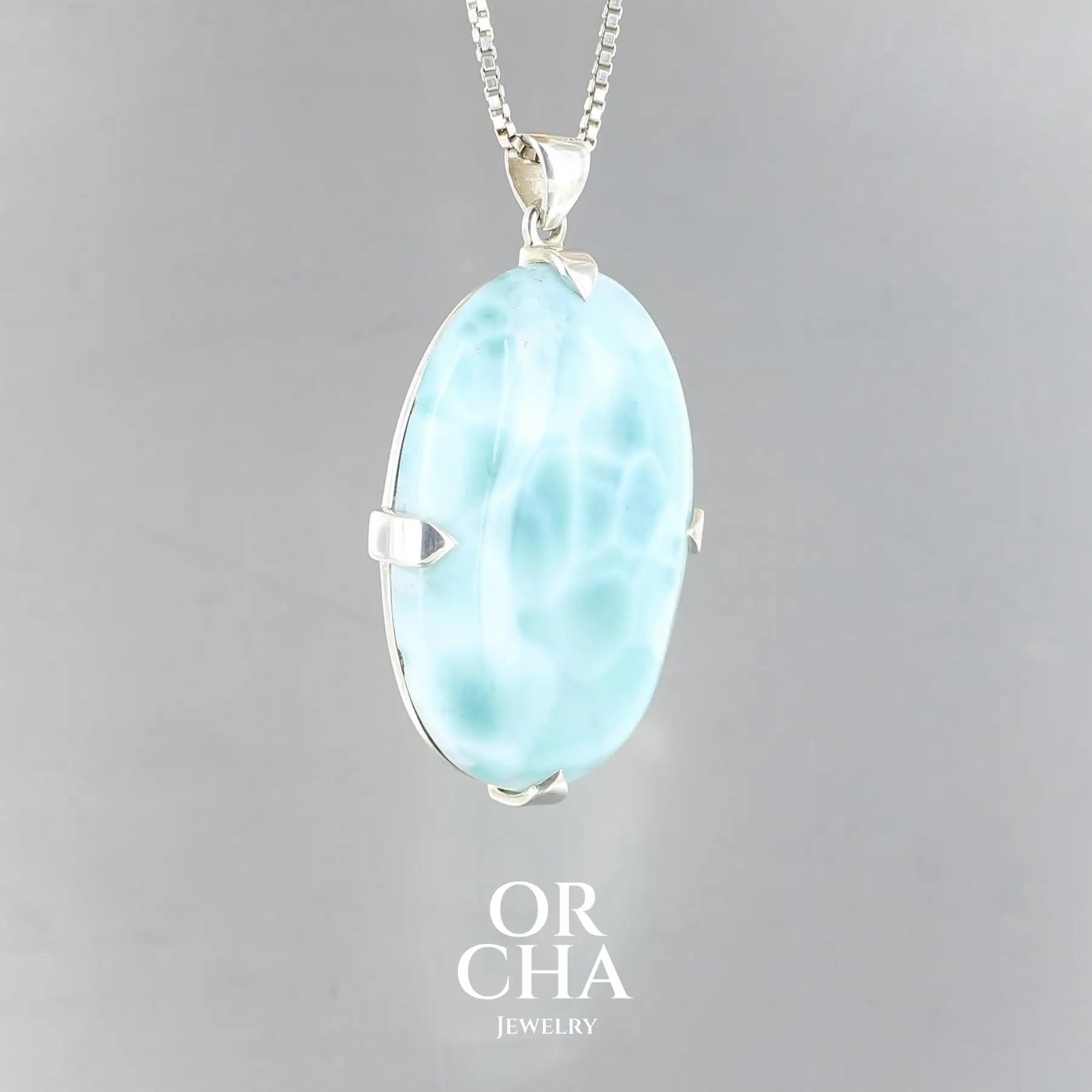 Pendentif en argent avec Larimar - Essential