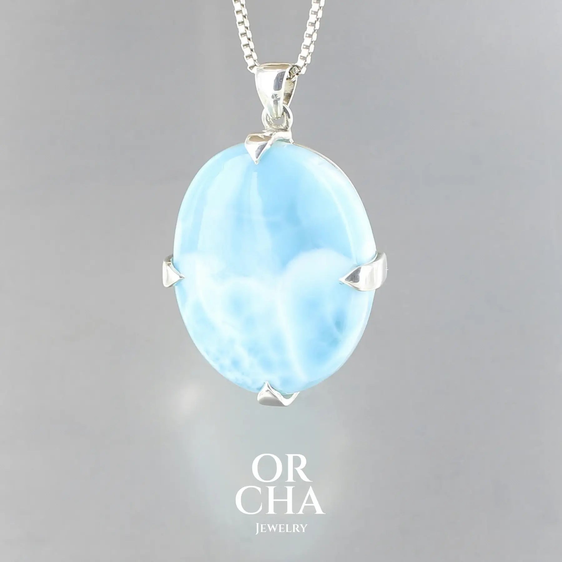 Pendentif en argent avec Larimar - Essential