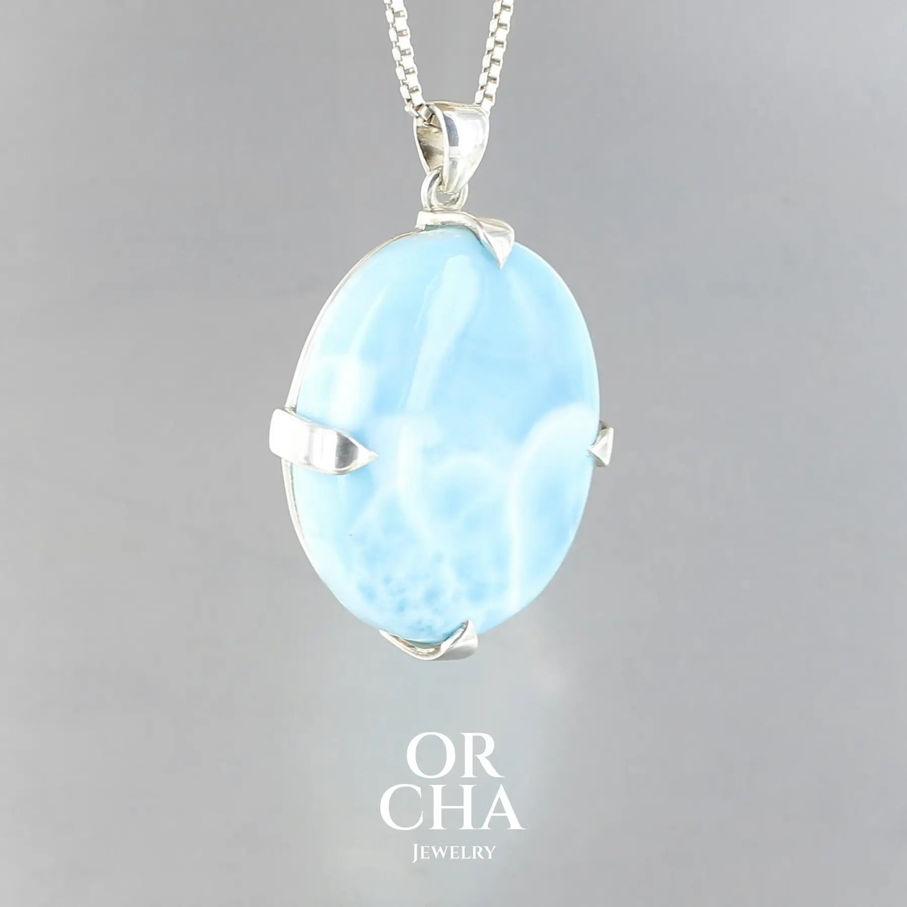 Pendentif en argent avec Larimar - Essential