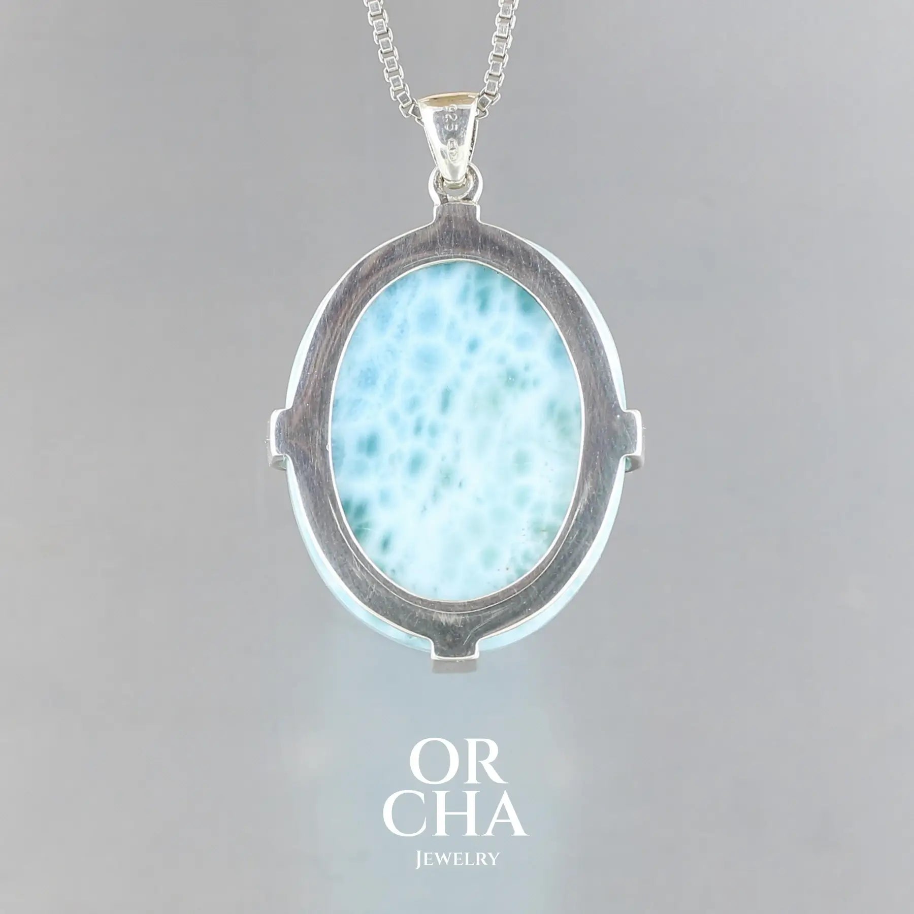 Pendentif en argent avec Larimar - Essential