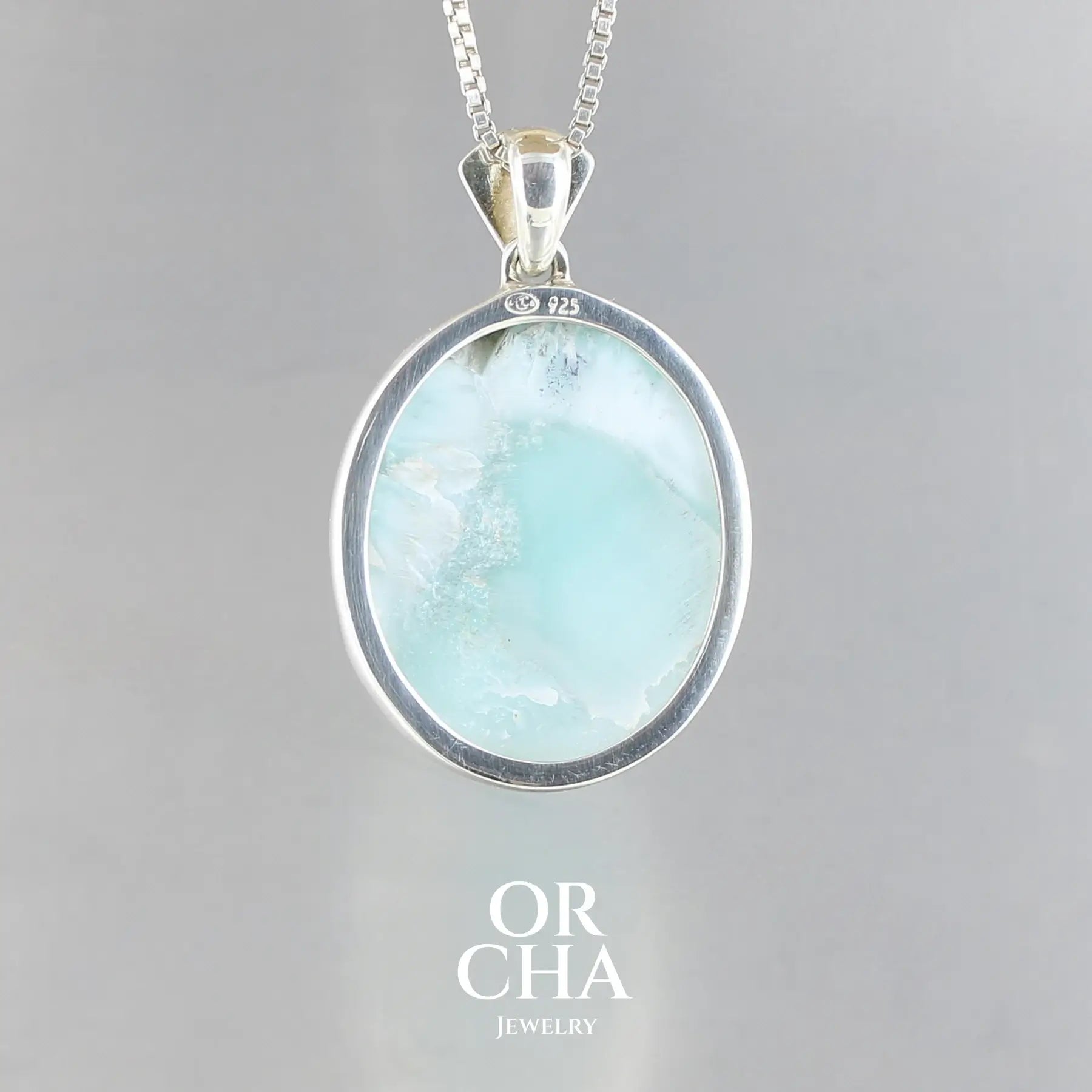 Pendentif hippocampe avec Larimar - Sauvage