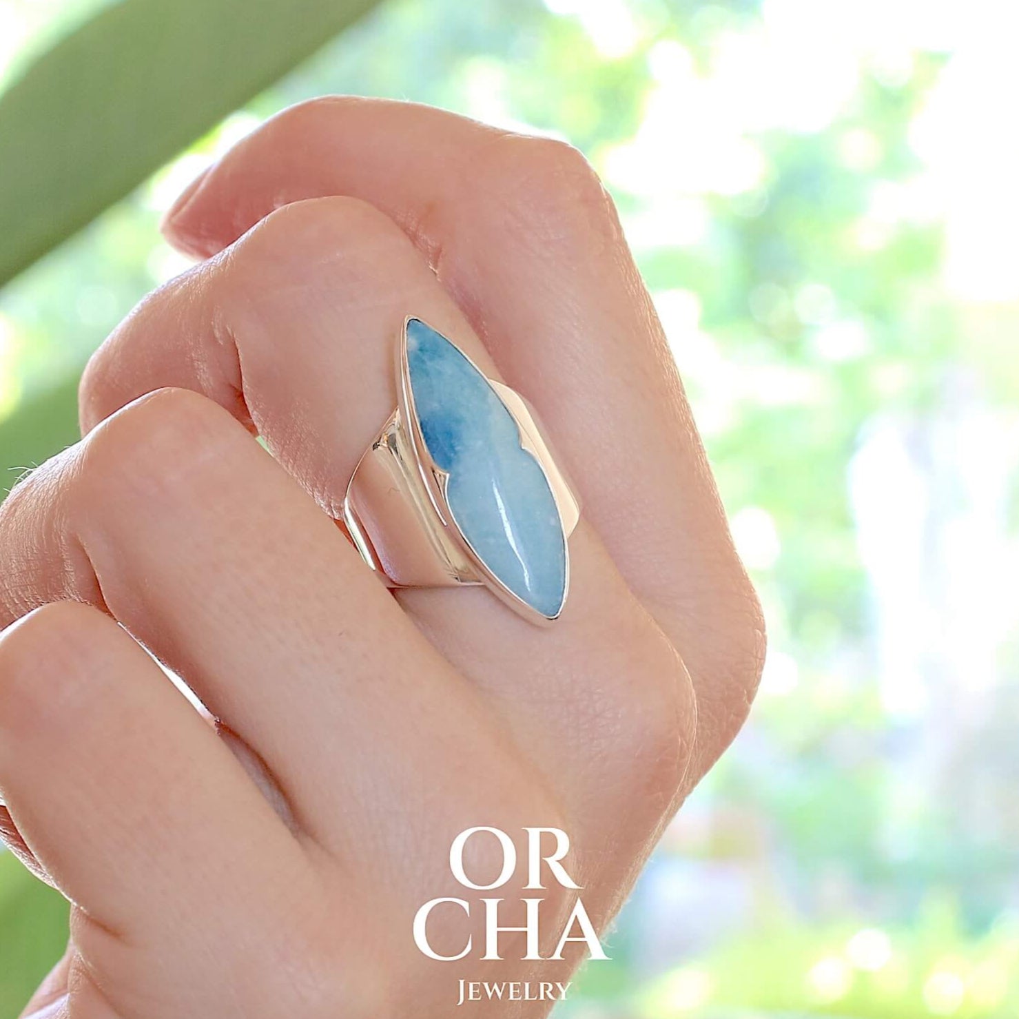 Bague en argent avec Afghanite - Orcha