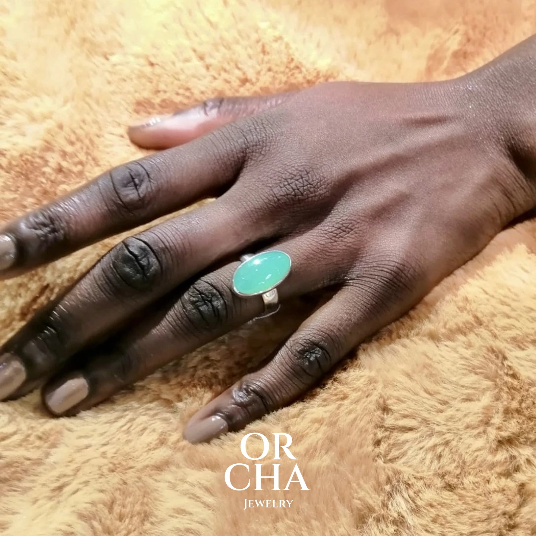 Réservée - Bague en argent avec Chrysoprase - Essential