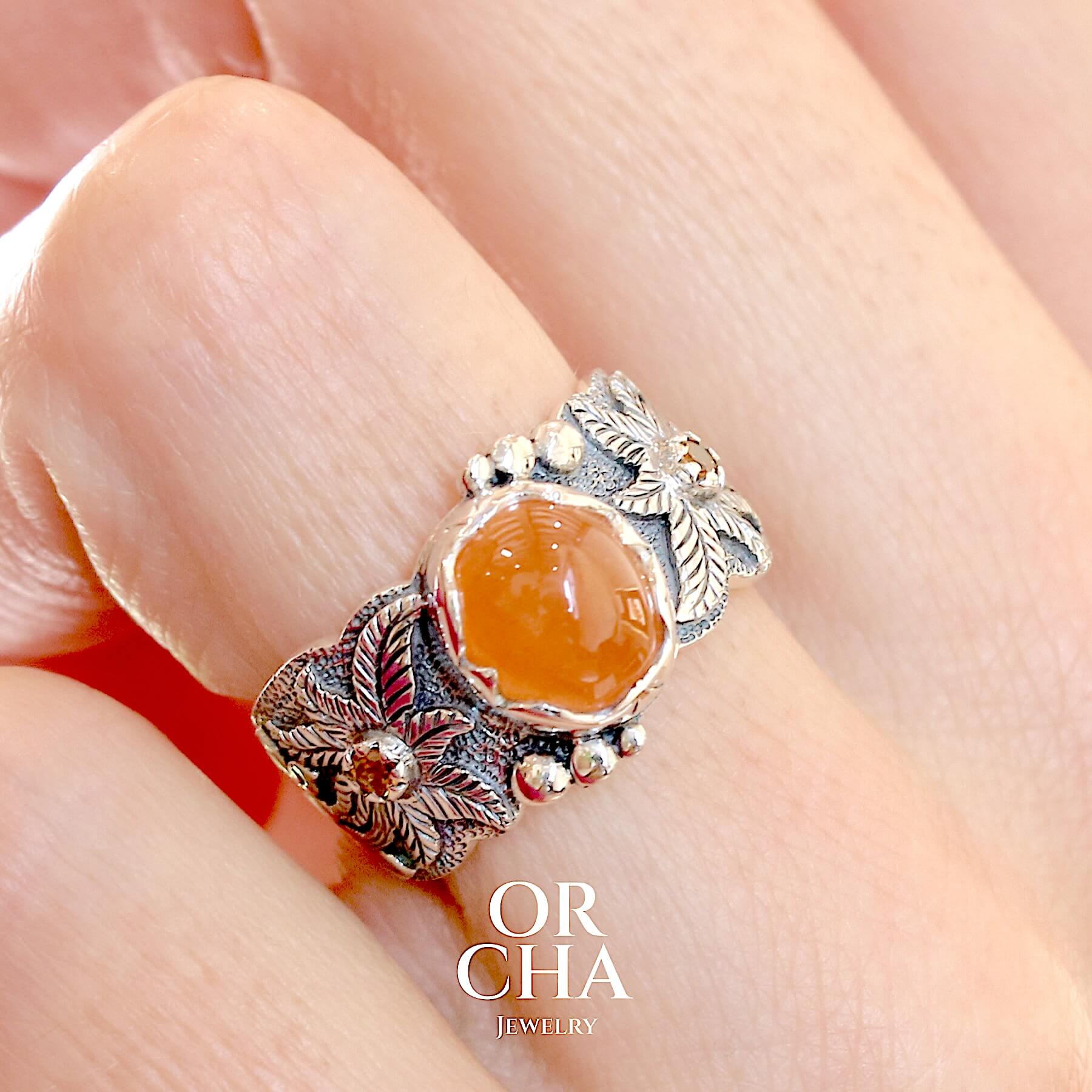 Réservée - Bague en argent avec Grenat - Sauvage