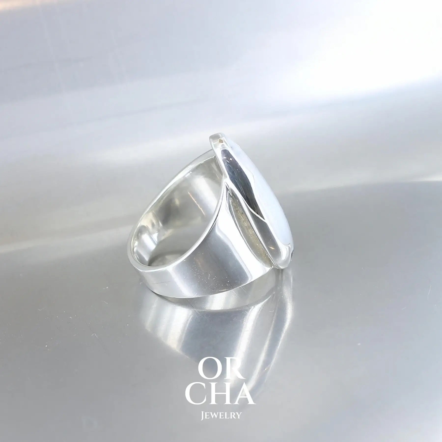 Bague en argent avec Agate Dendritique - Orcha