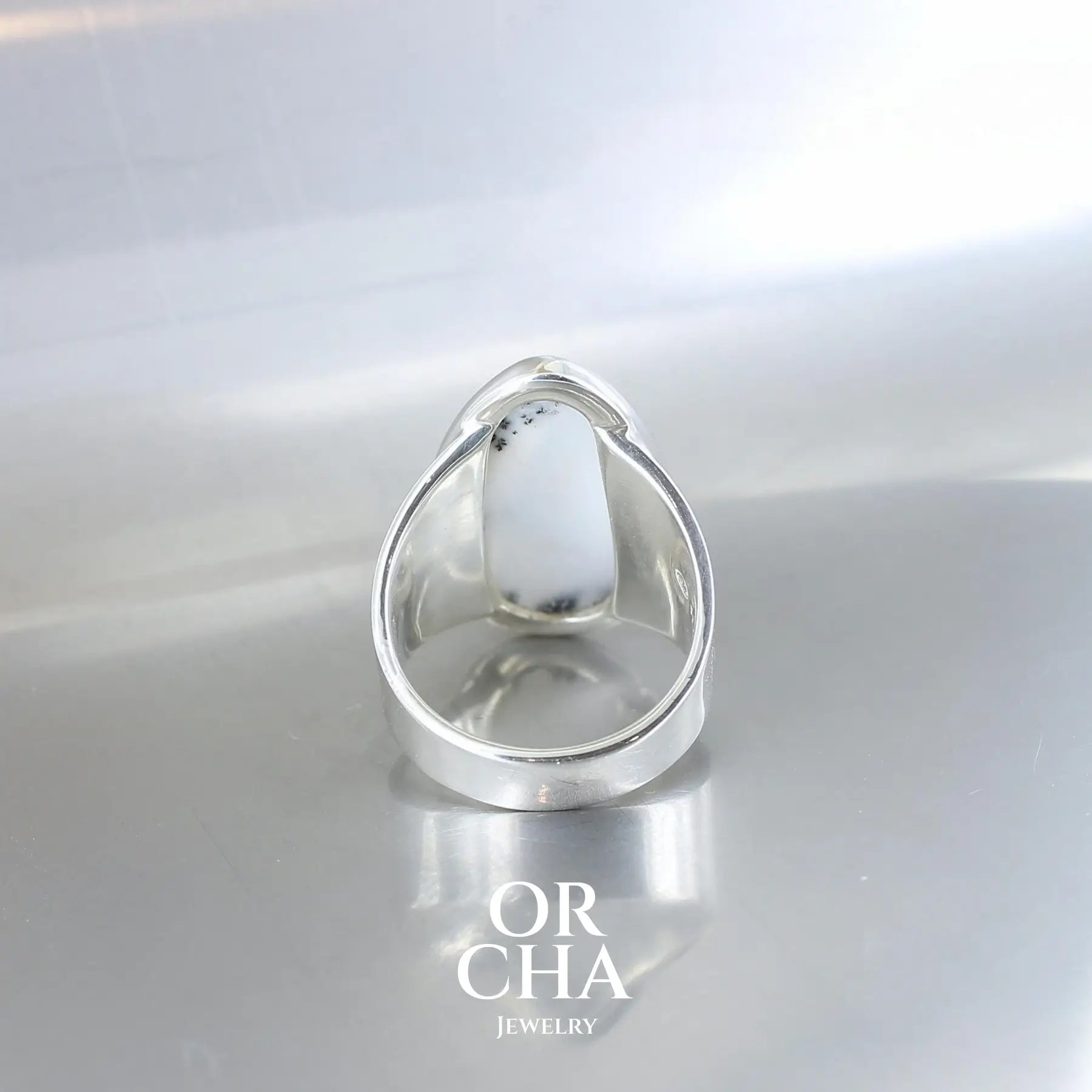 Bague en argent avec Agate Dendritique - Orcha