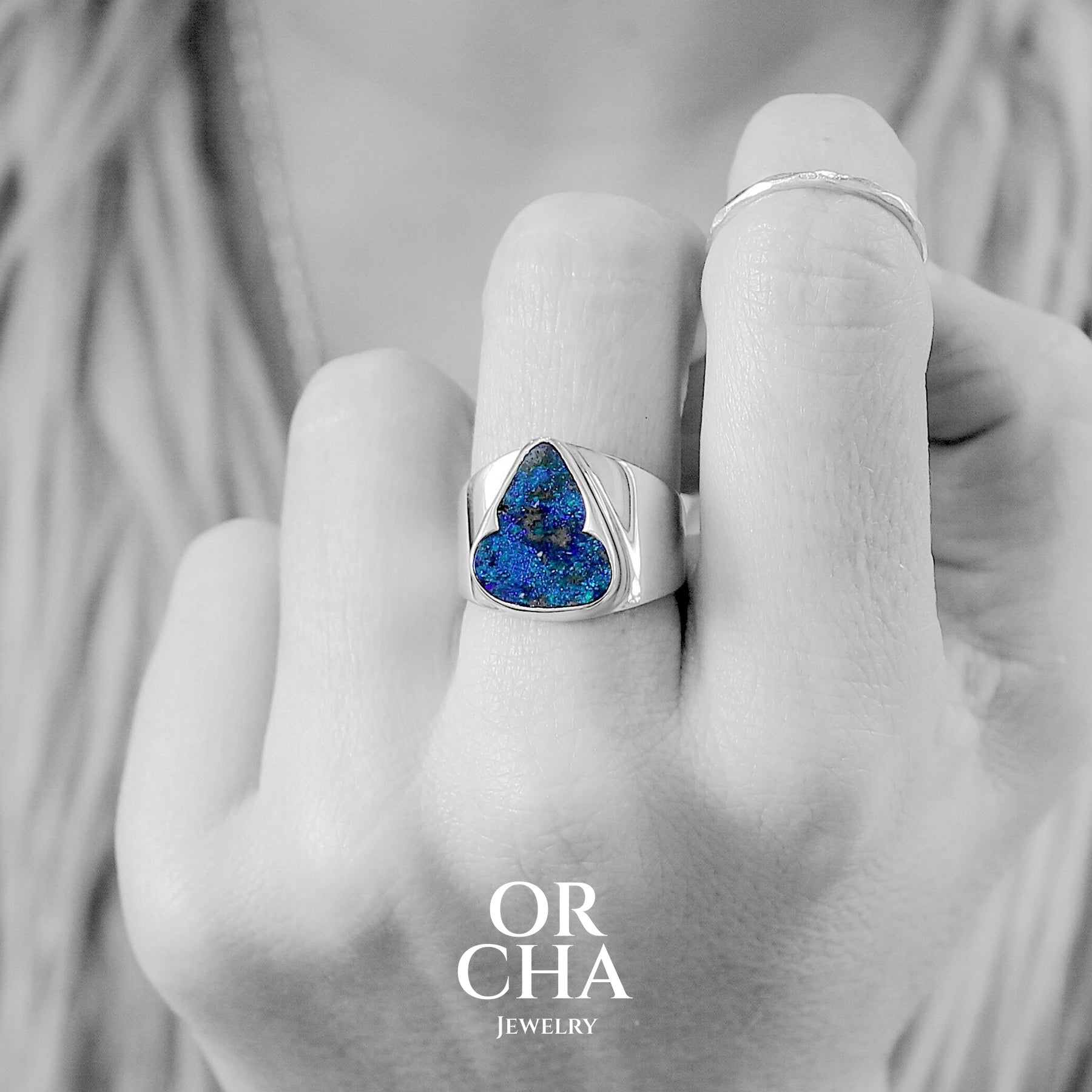 Bague en argent avec opale - Orcha