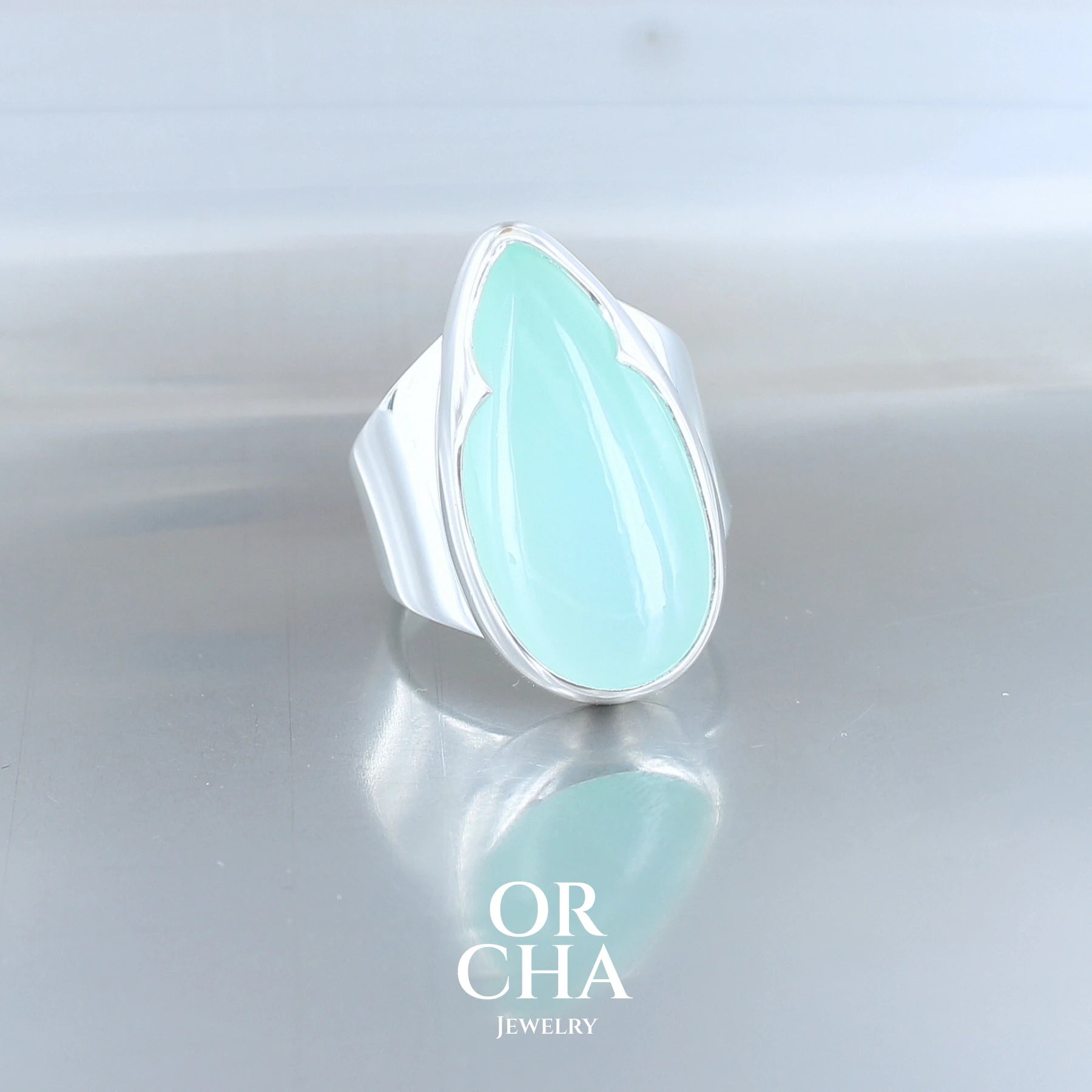 Bague en argent avec Chrysoprase - Orcha