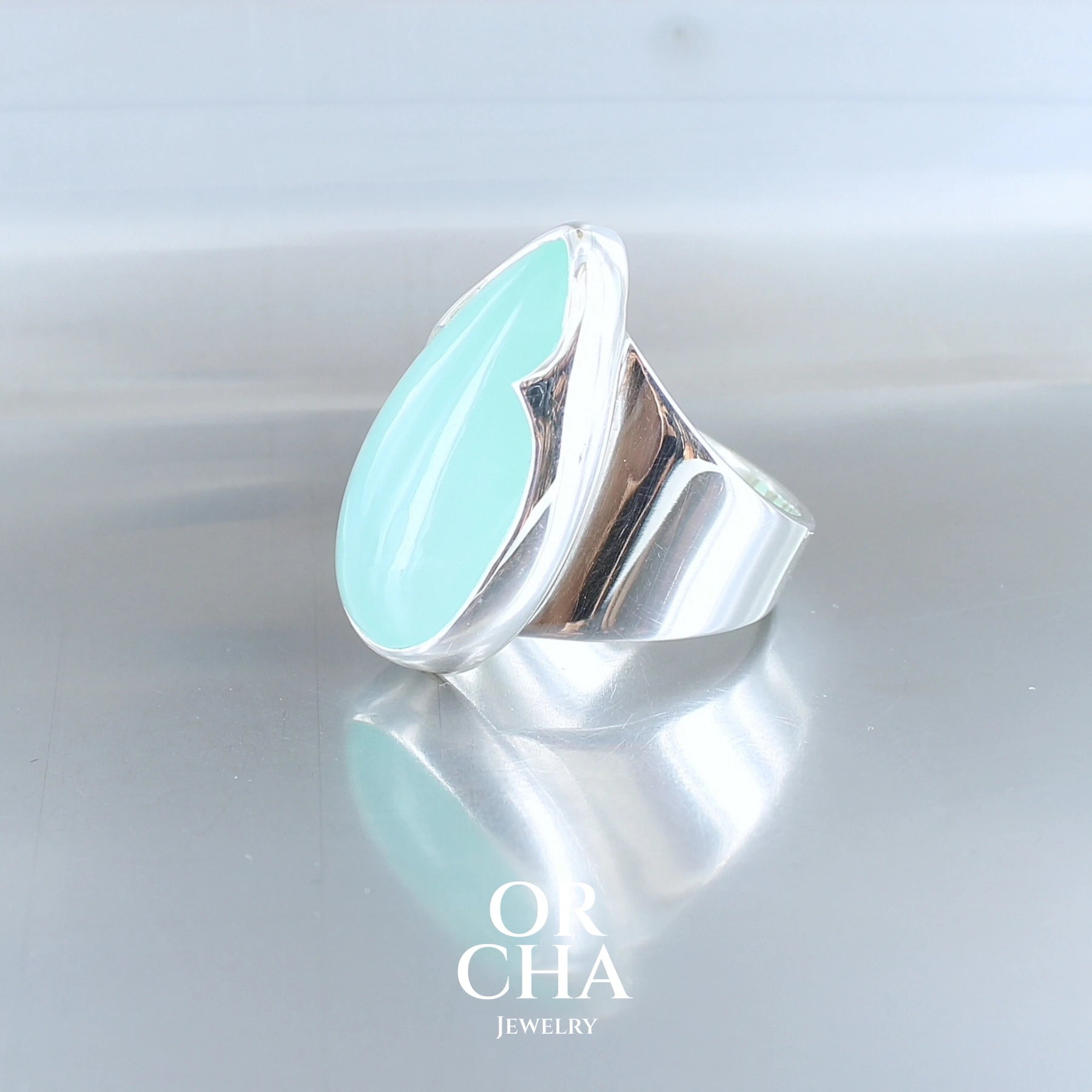 Bague en argent avec Chrysoprase - Orcha