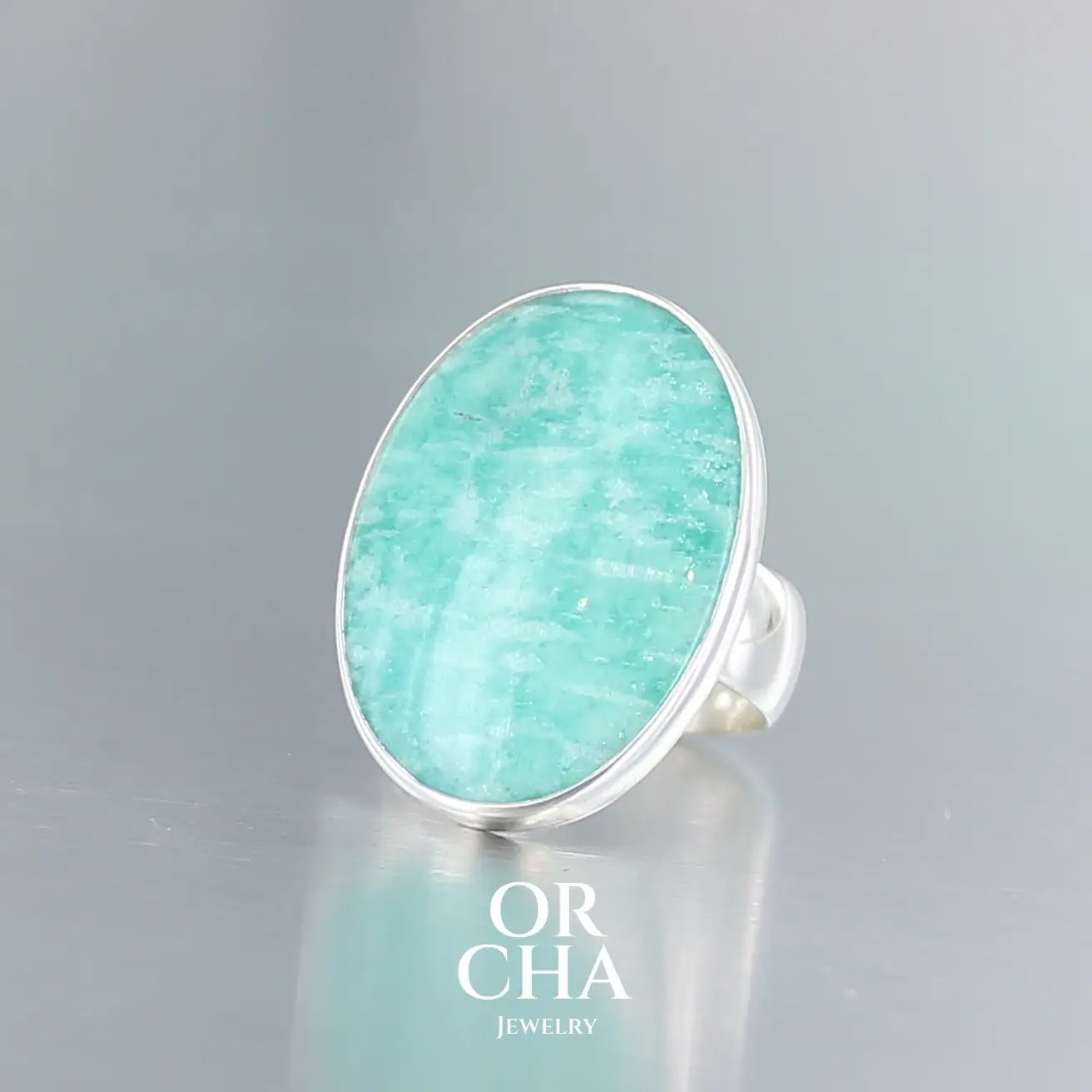 Bague en argent avec Amazonite - Essential