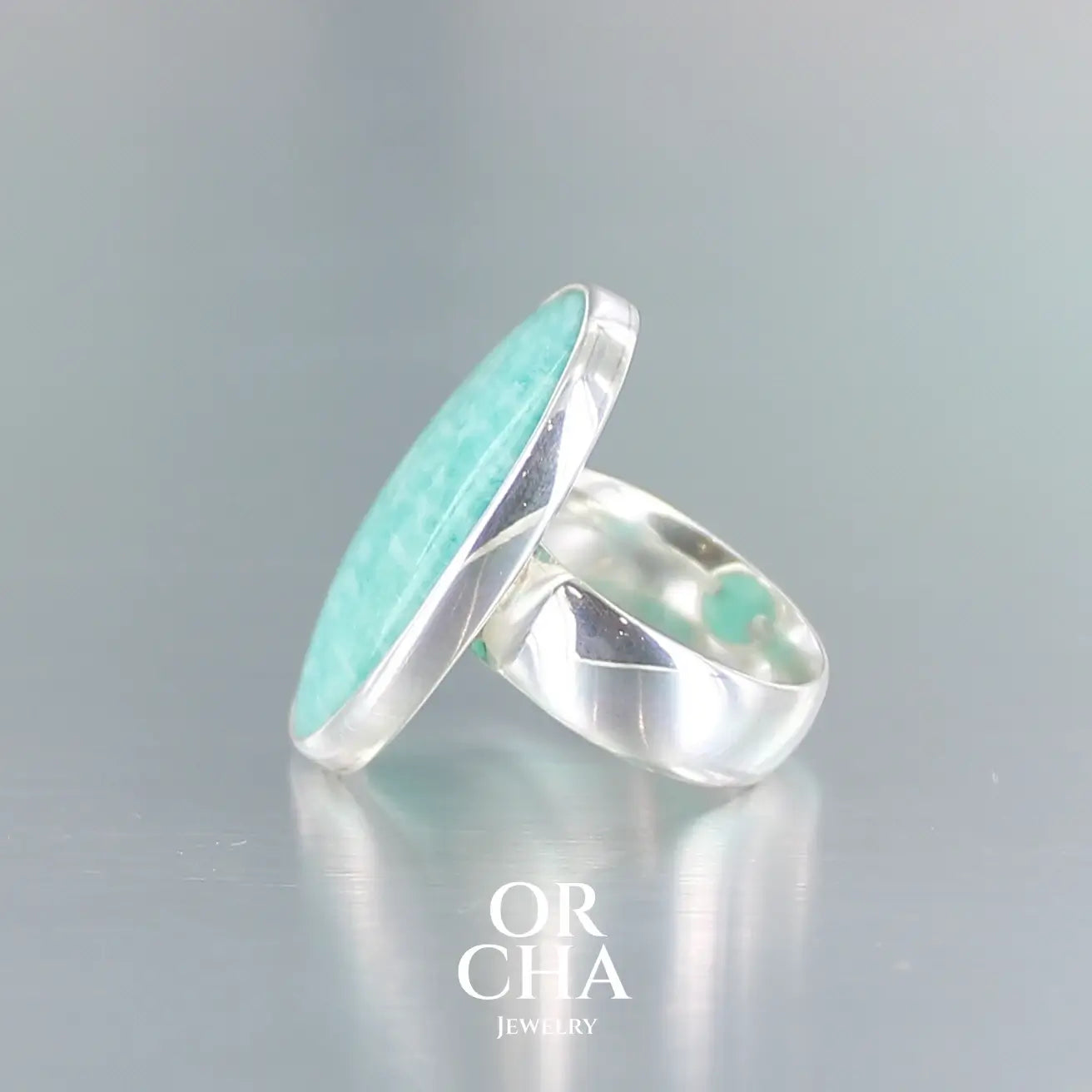 Bague en argent avec Amazonite - Essential