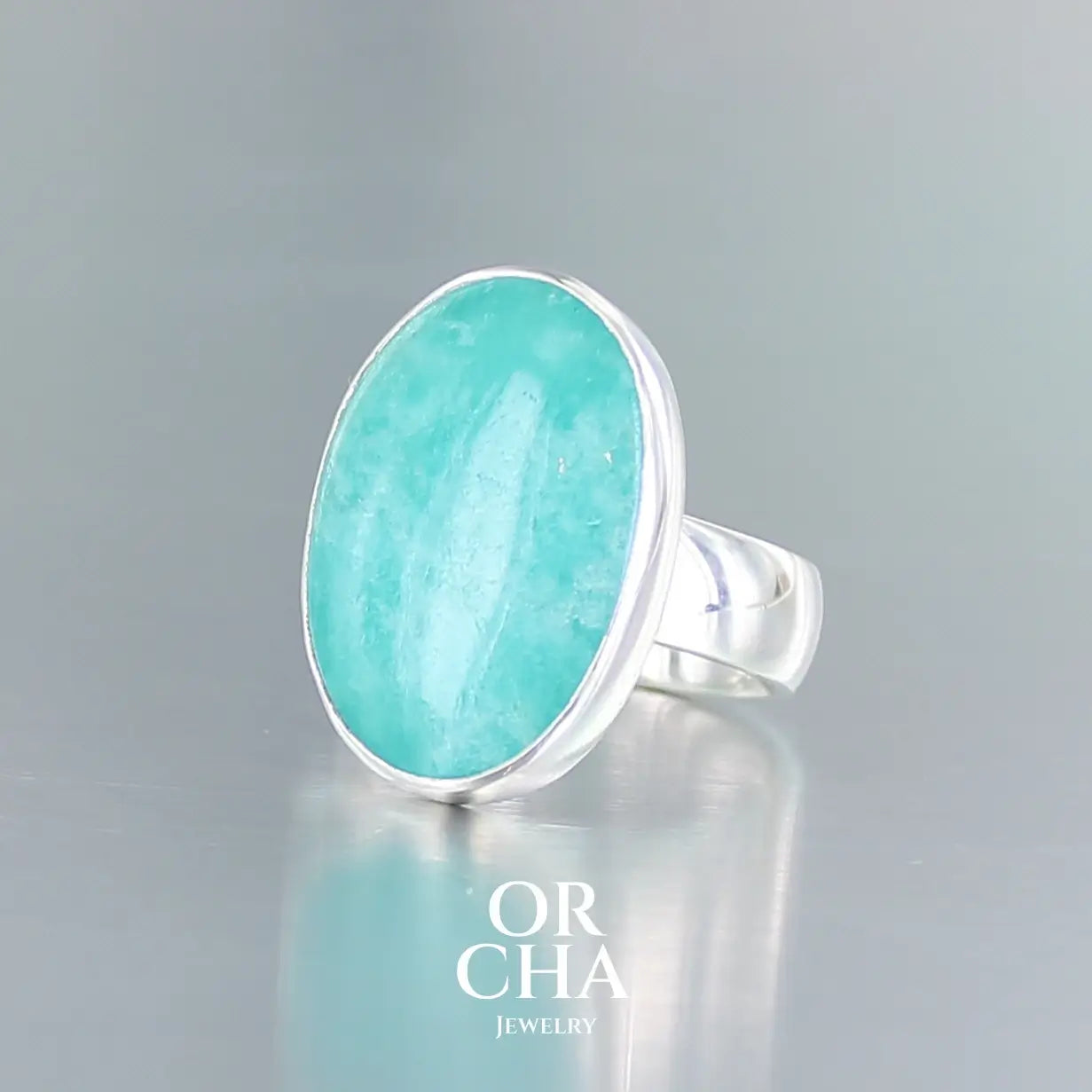 Bague en argent avec Amazonite - Essential