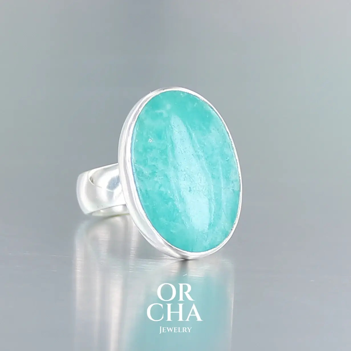 Bague en argent avec Amazonite - Essential