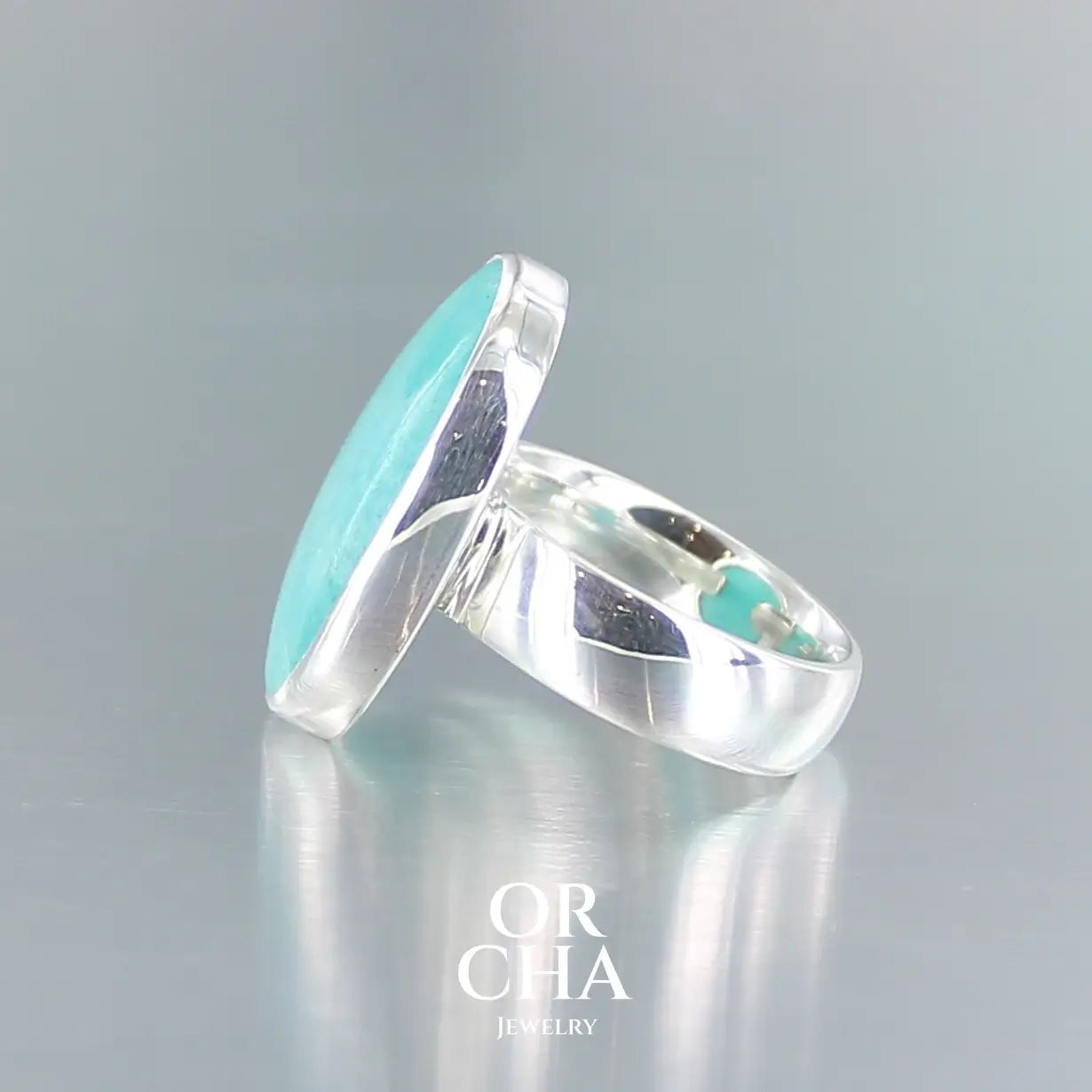 Bague en argent avec Amazonite - Essential