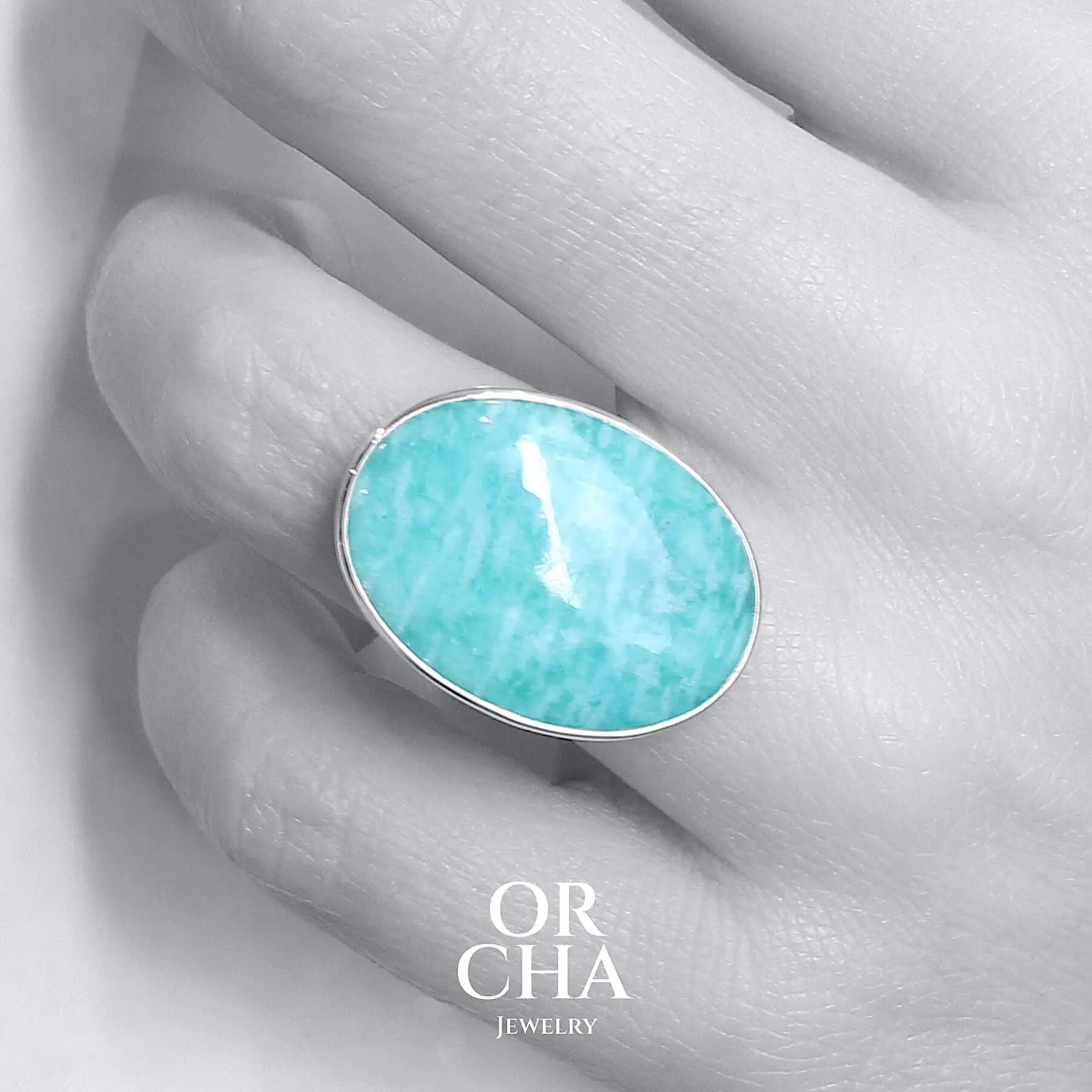 Bague en argent avec Amazonite - Essential