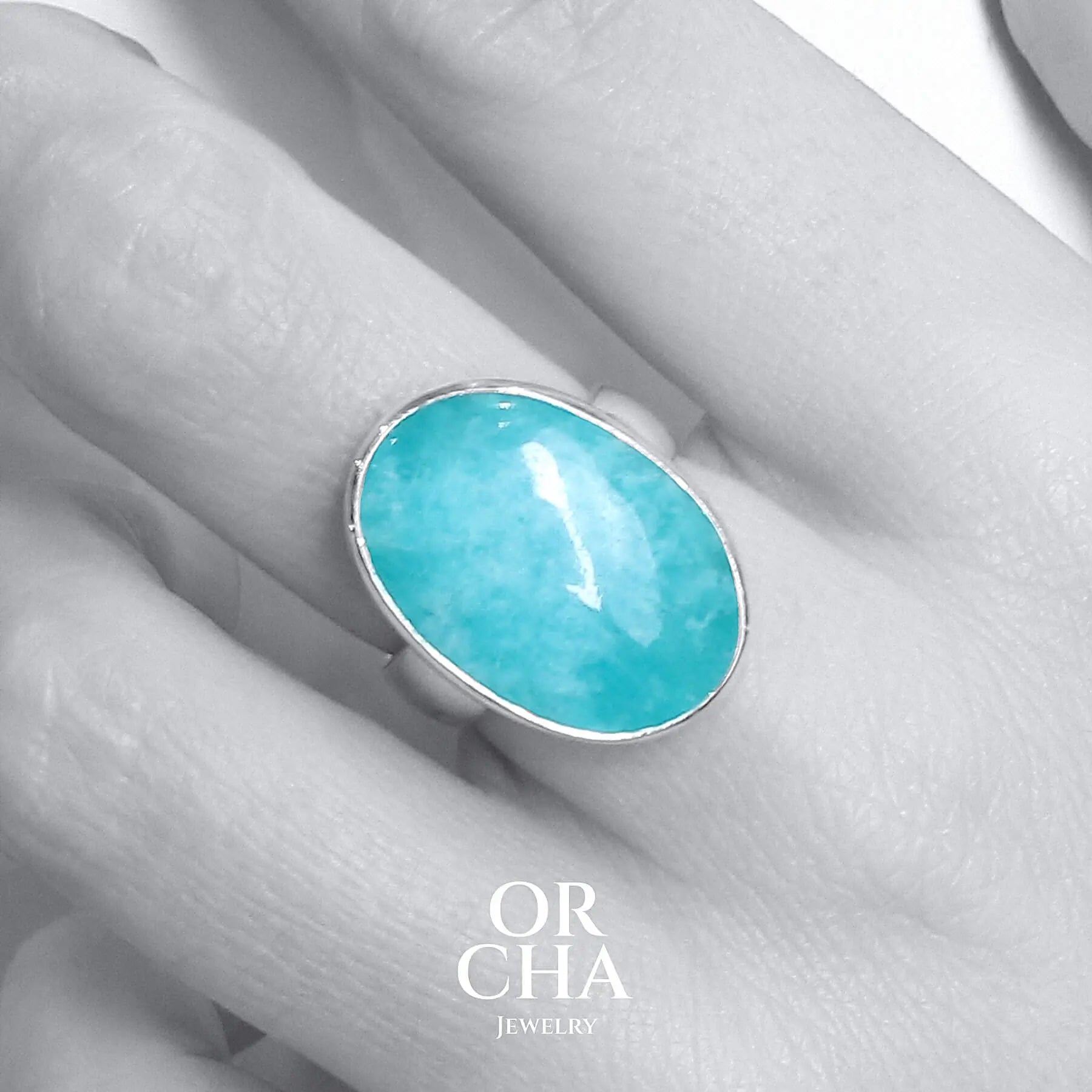 Bague en argent avec Amazonite - Essential