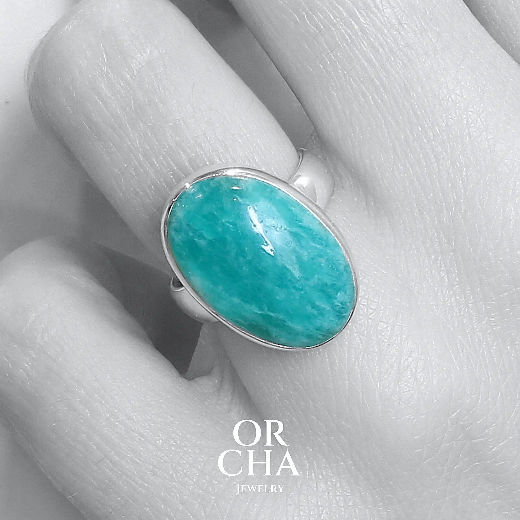 Bague en argent avec Amazonite - Essential