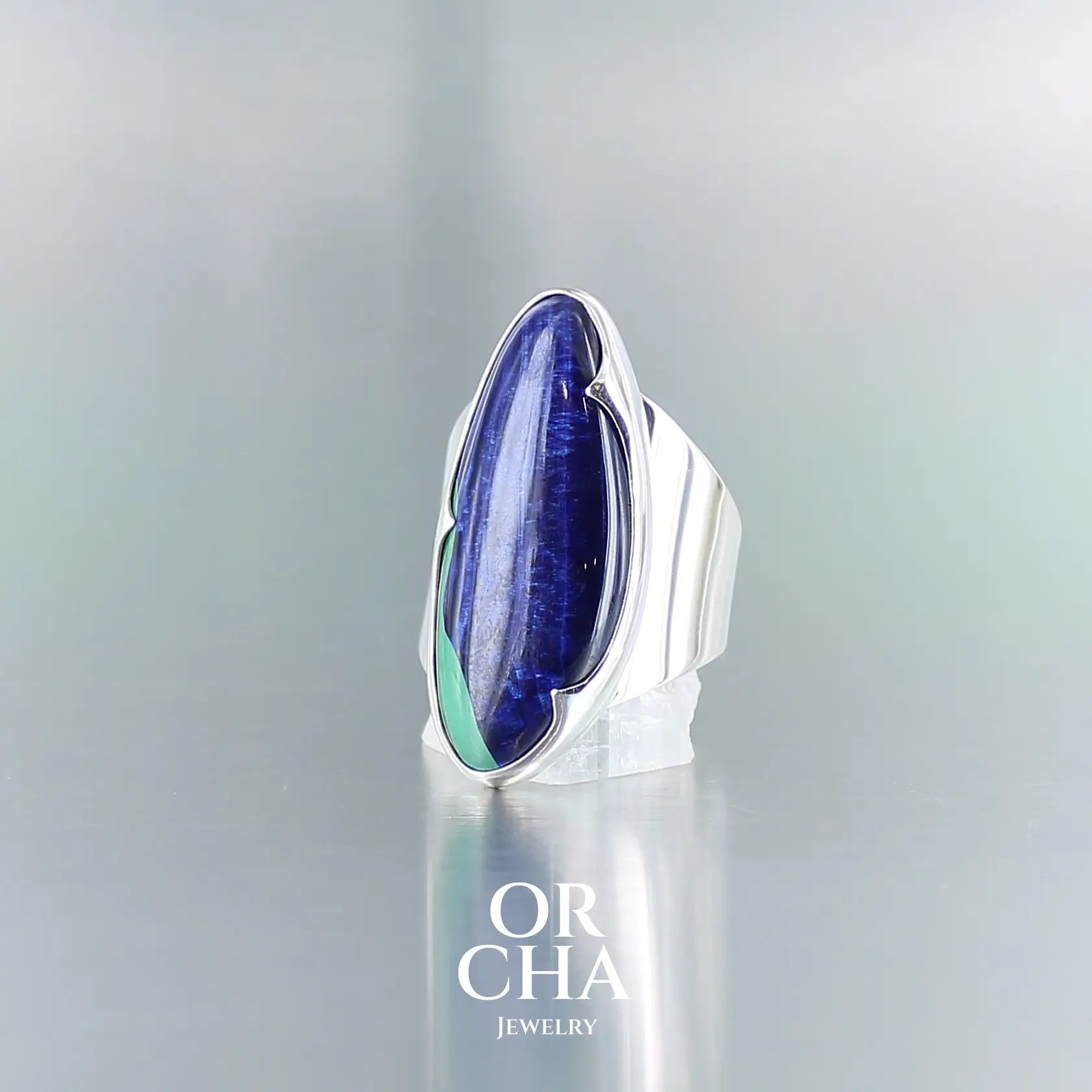 Bague en argent avec Azurite - Orcha