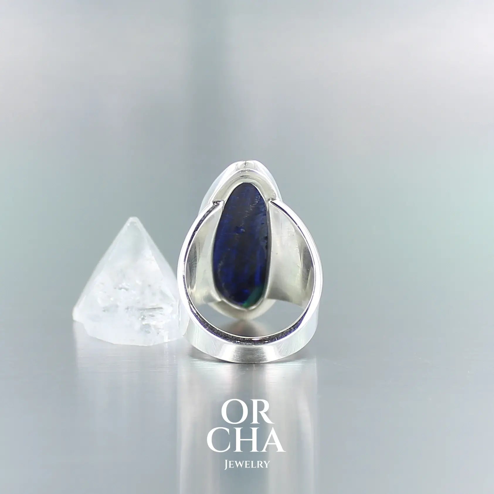 Bague en argent avec Azurite - Orcha