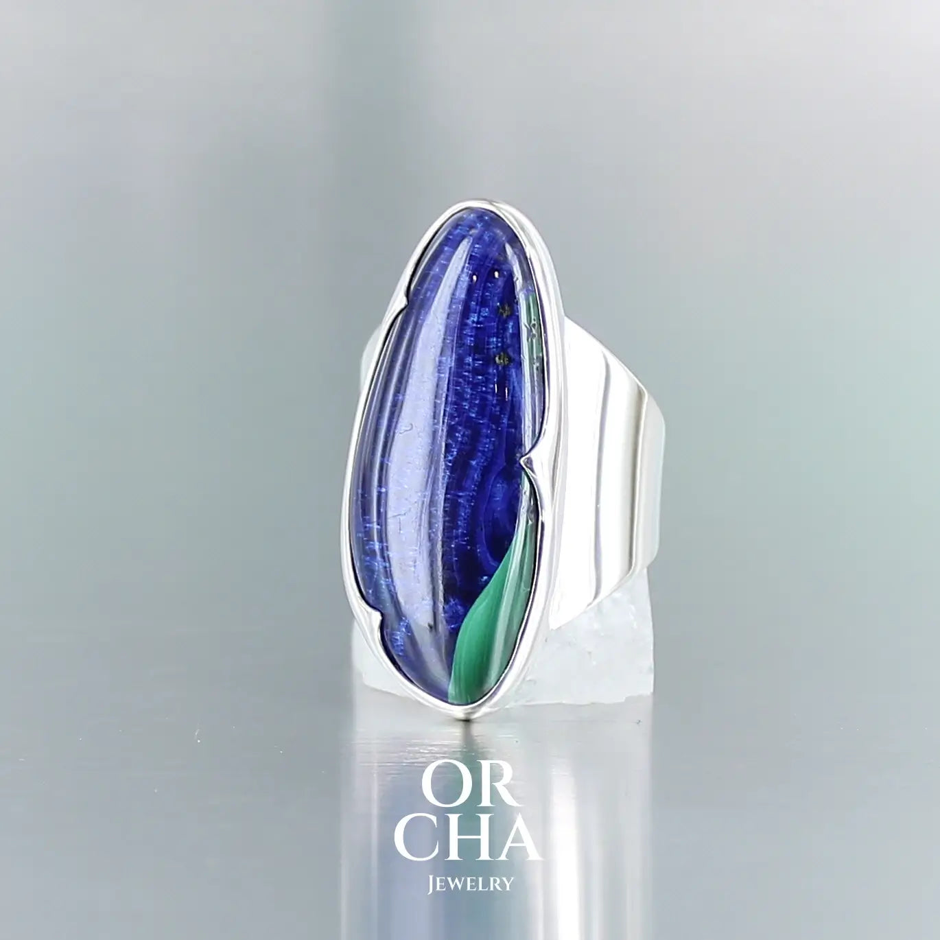 Bague en argent avec Azurite - Orcha