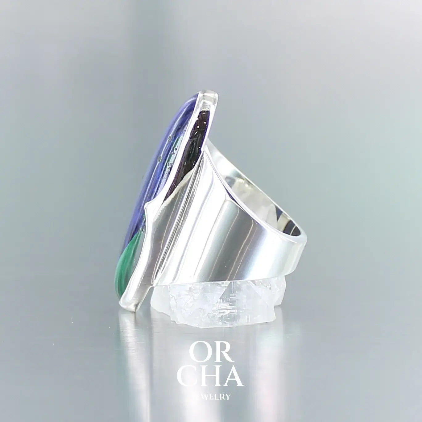 Bague en argent avec Azurite - Orcha