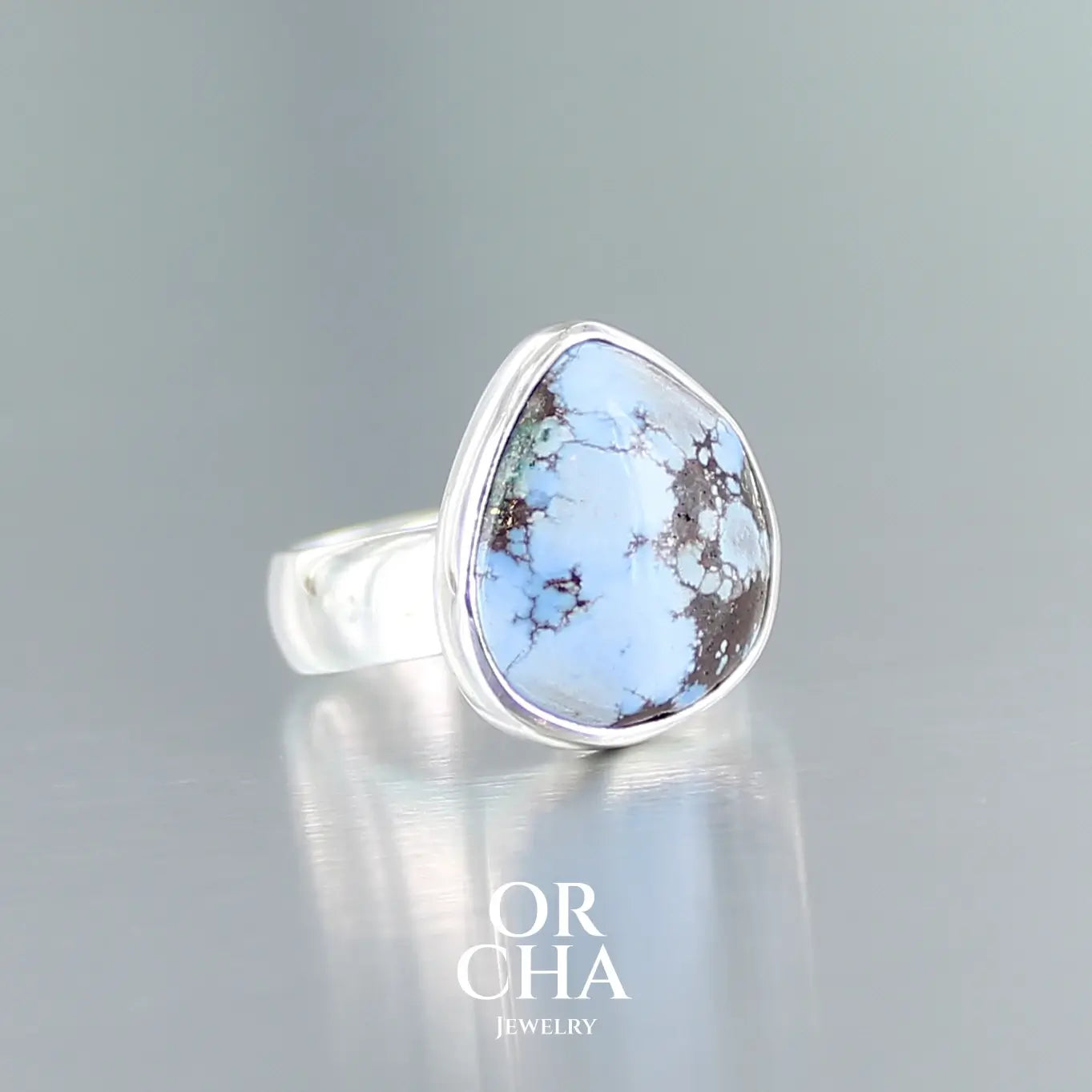 Bague en argent avec Turquoise Golden Hill - Essential