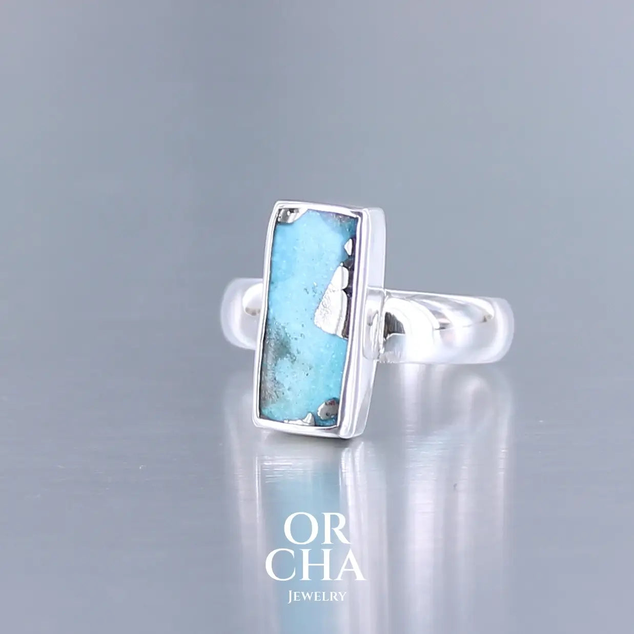 Bague en argent avec Turquoise à Pyrite - Essential