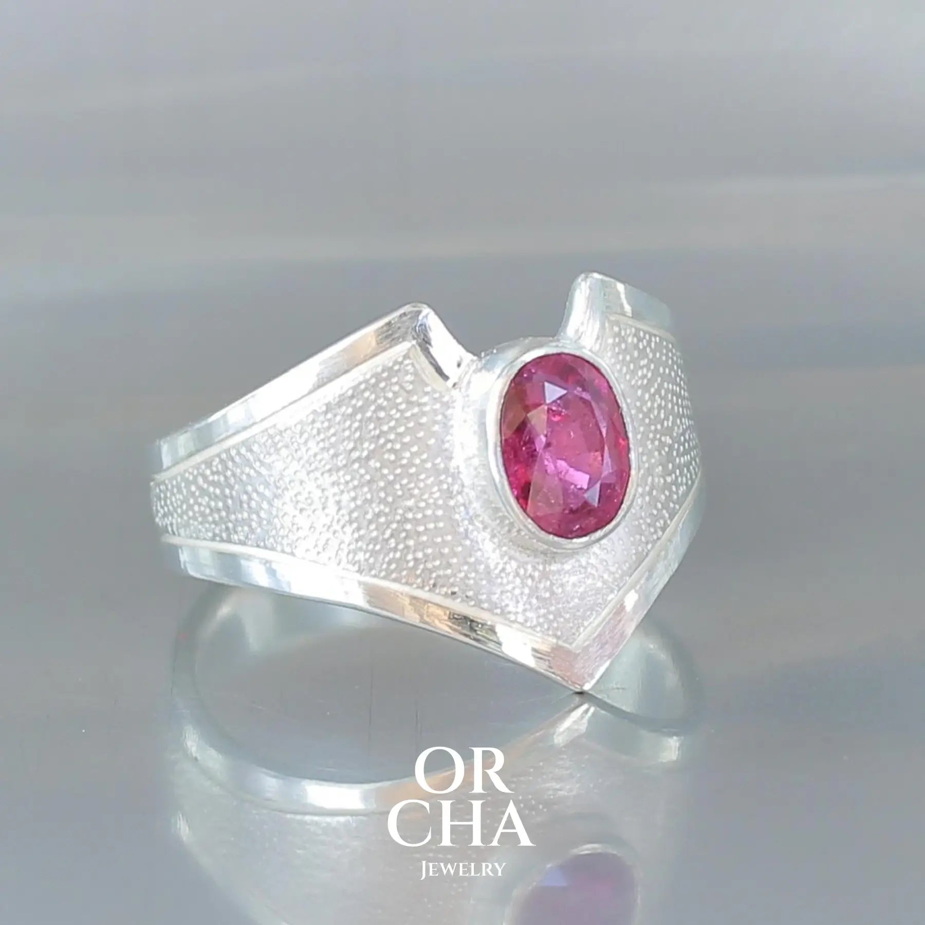 Bague en argent avec Tourmaline - Bastet