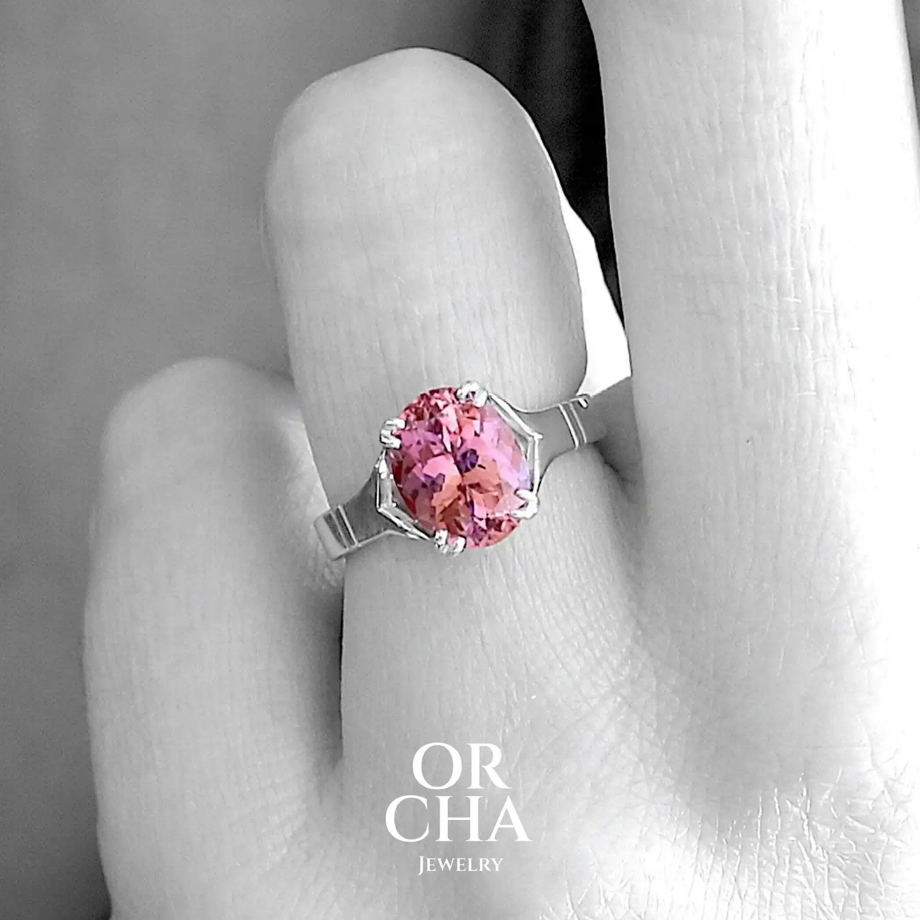 Bague en argent avec Tourmaline - Paradis