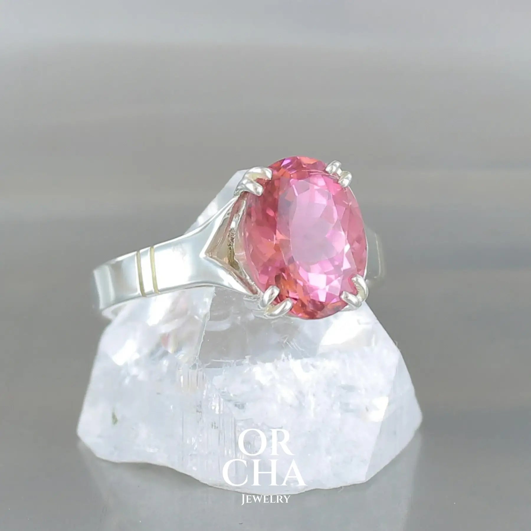 Bague en argent avec Tourmaline - Paradis