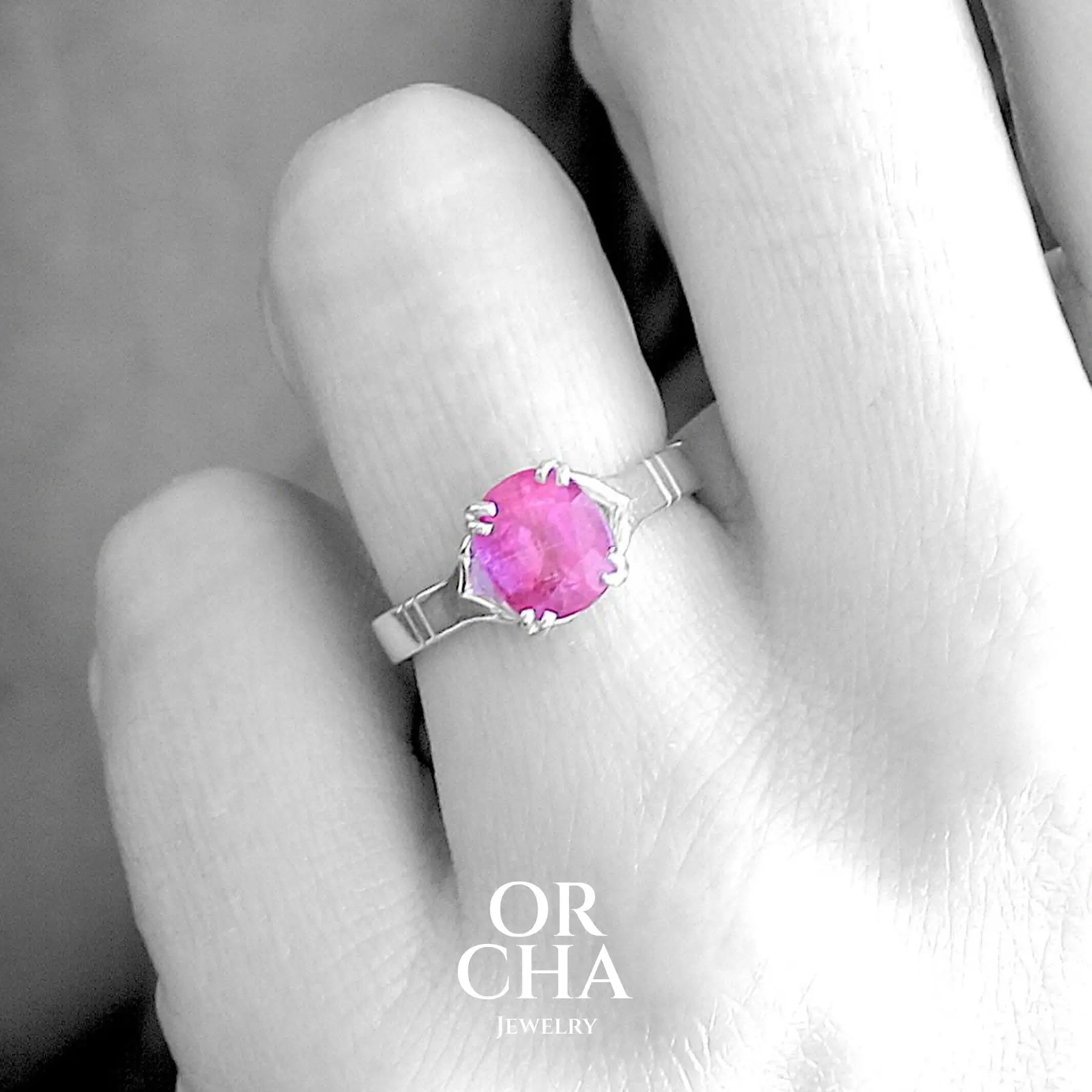 Bague en argent avec Tourmaline - Paradis