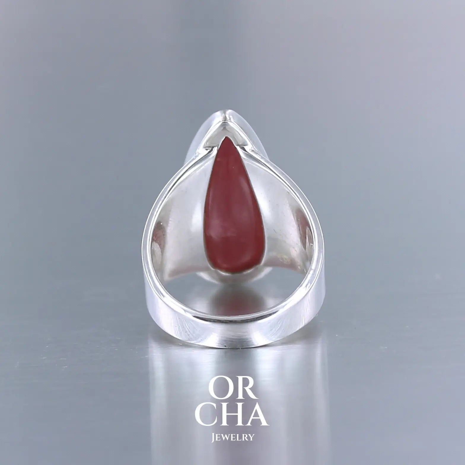 Bague en argent massif avec Rhodonite - Orcha