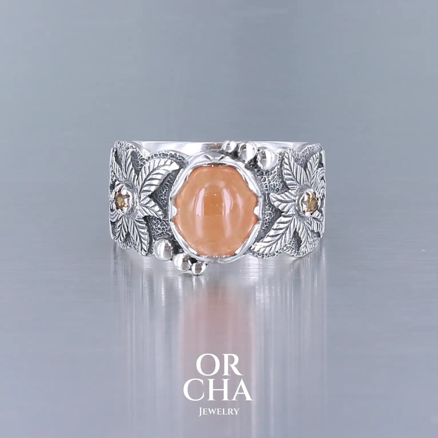 Réservée - Bague en argent avec Grenat - Sauvage