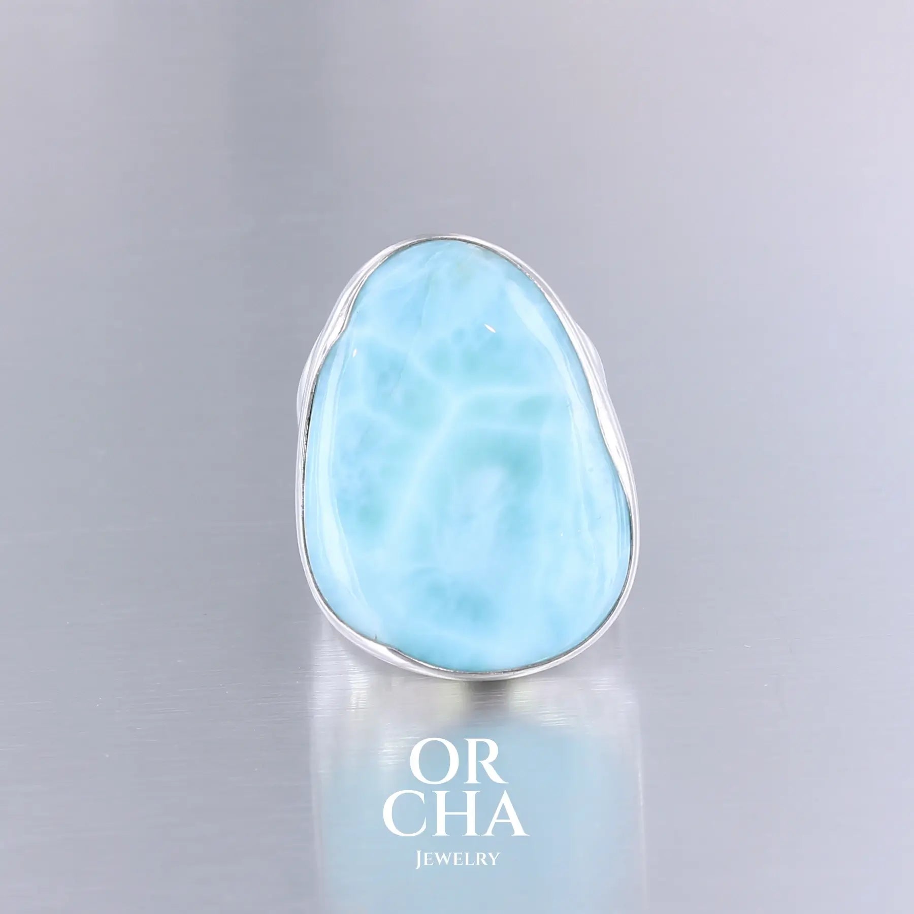 Bague en argent avec Larimar - Orcha