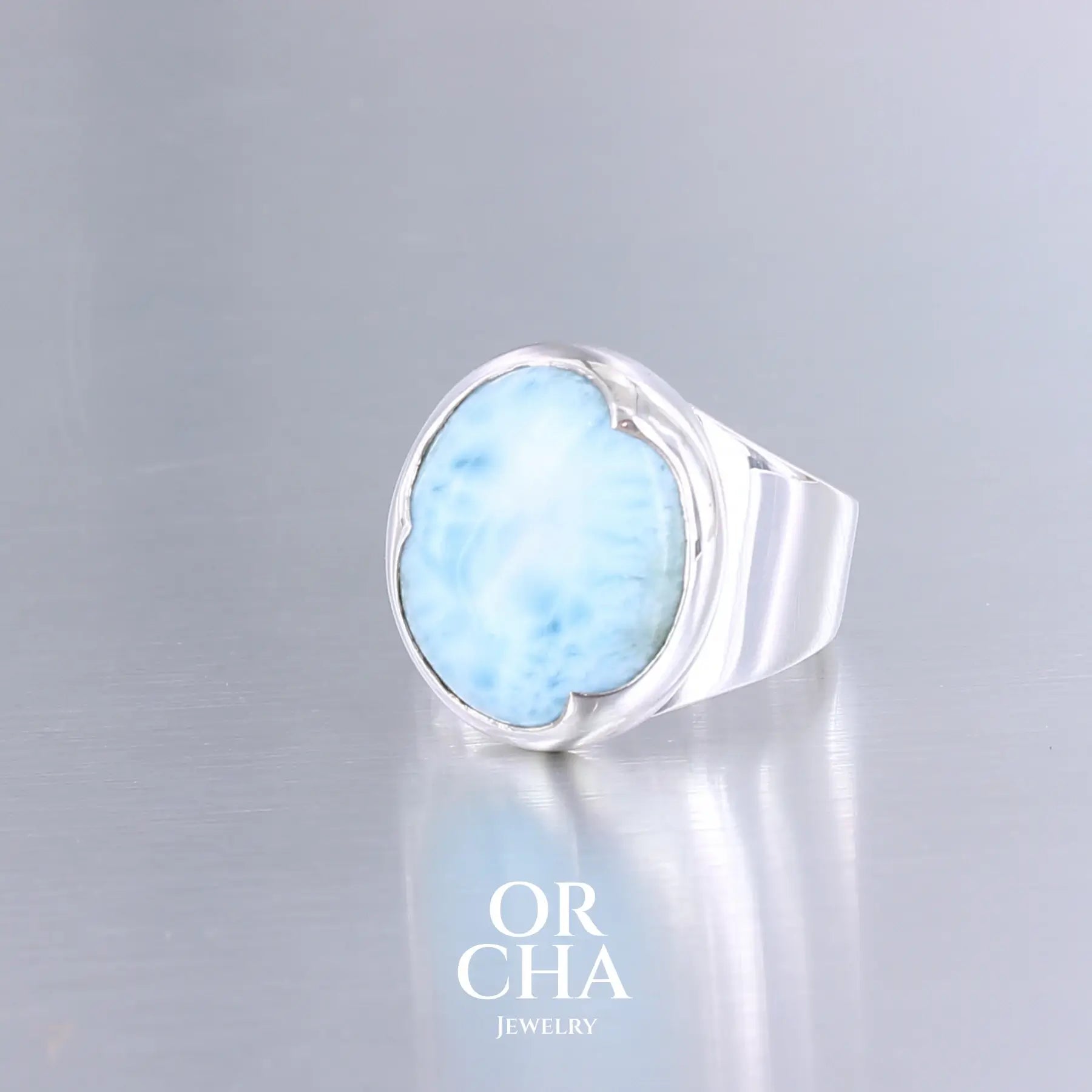 Bague en argent avec Larimar - Orcha