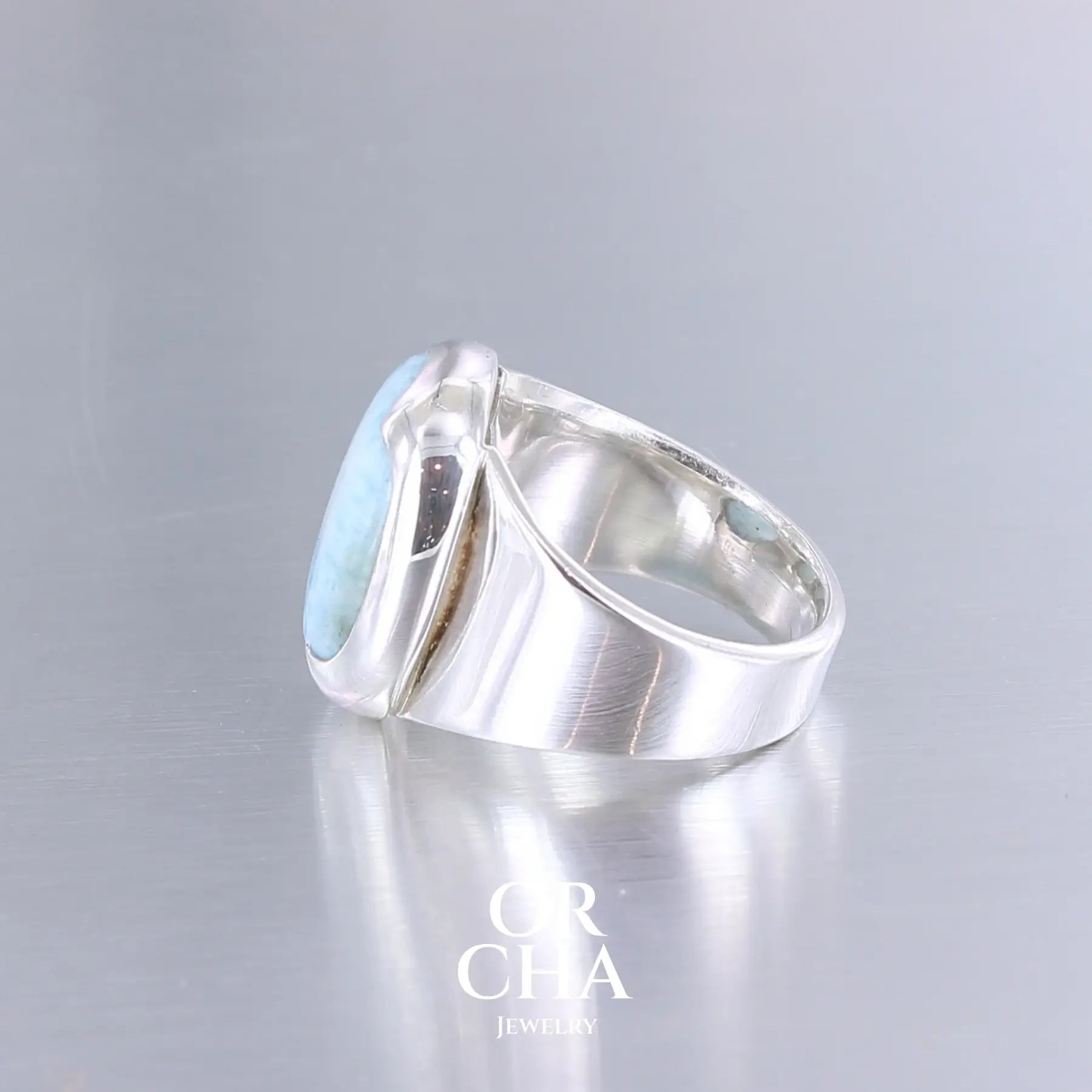 Bague en argent avec Larimar - Orcha