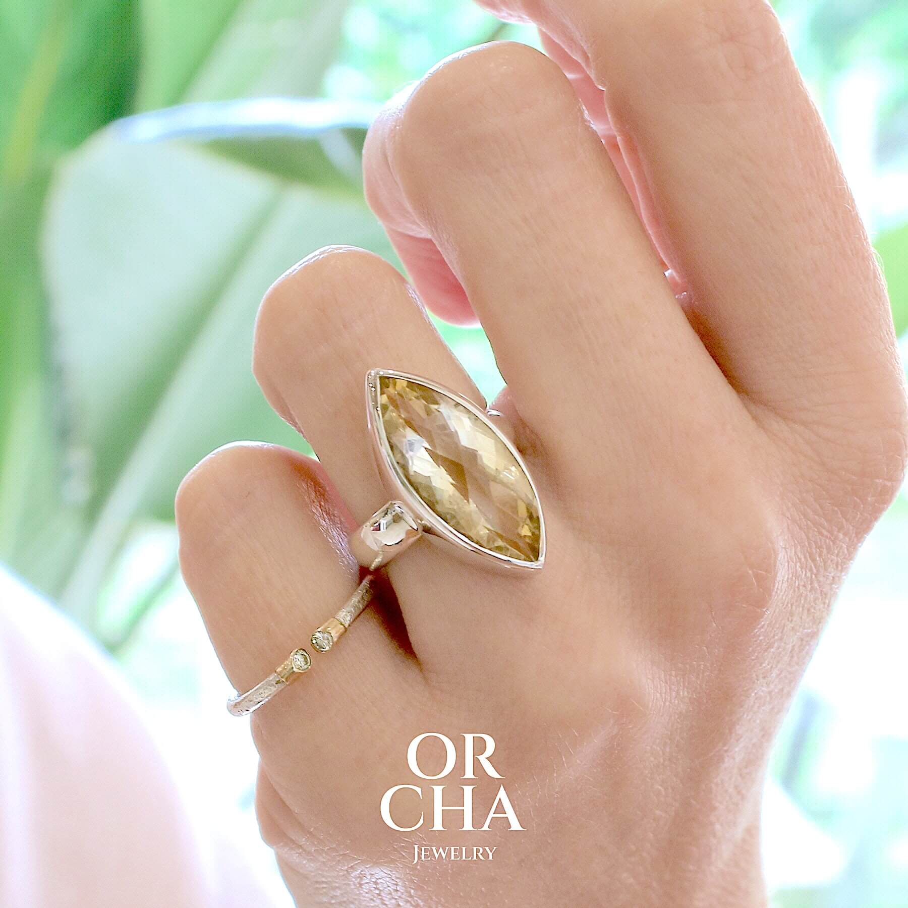 Bague en argent avec Citrine - Essential
